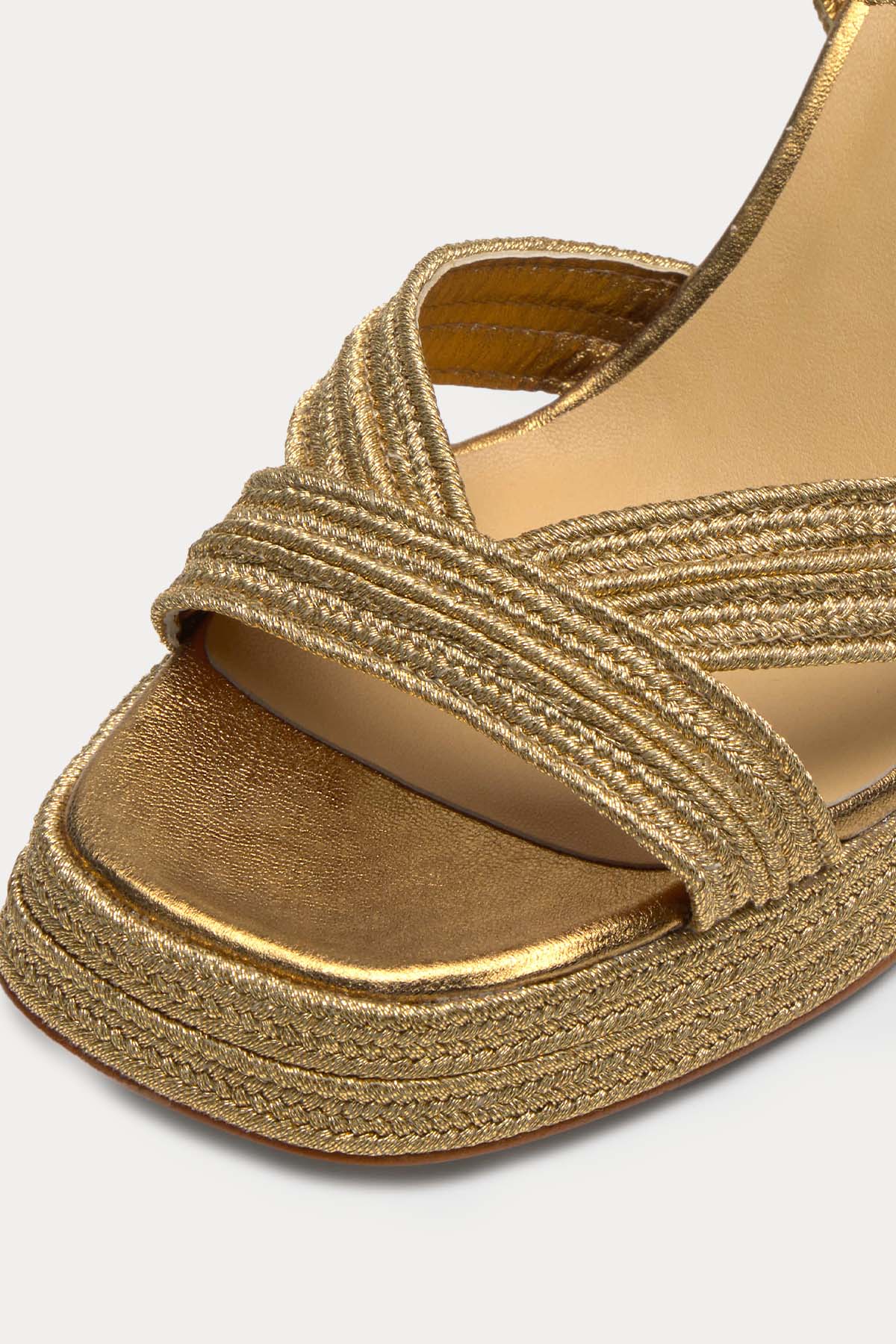 Castaner Valle Örgü Küt Burun Topuklu Sandalet