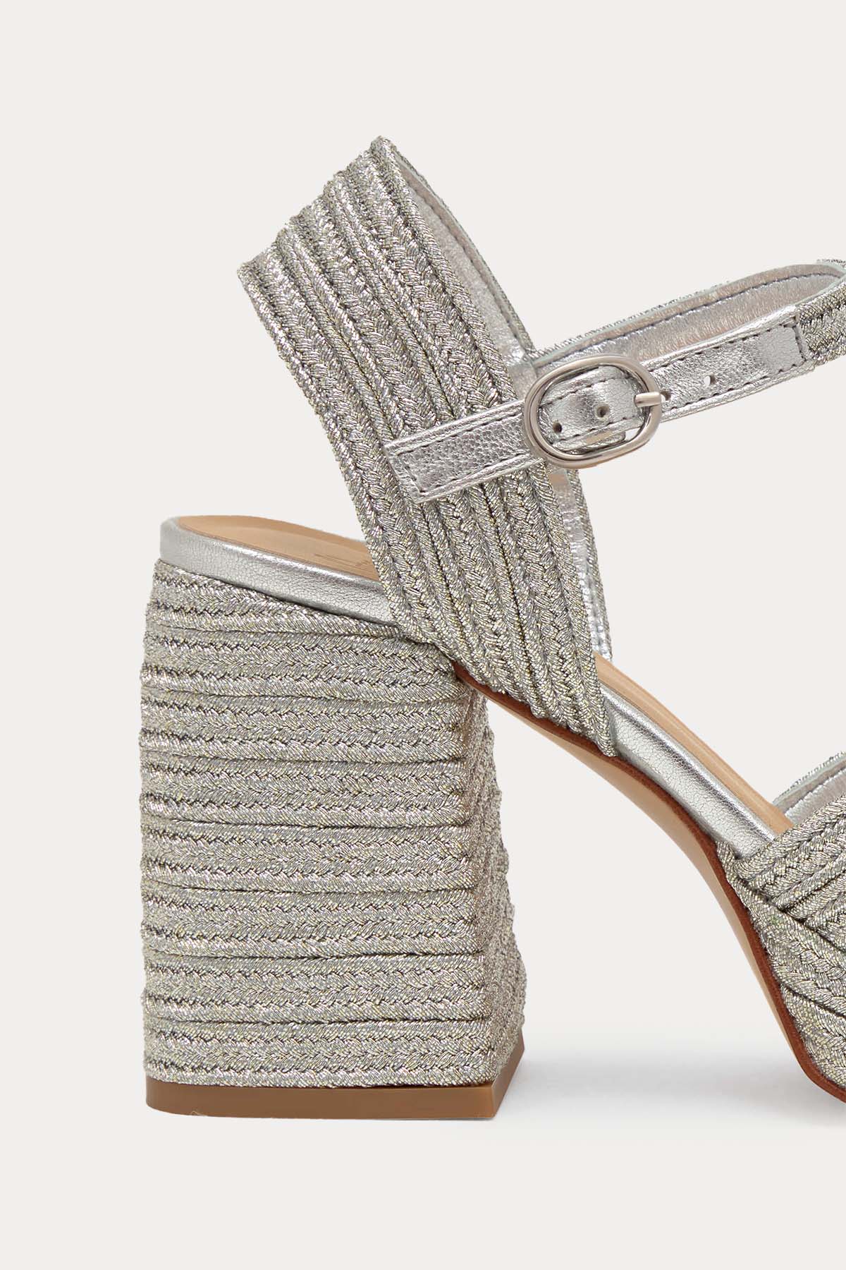 Castaner Valle Örgü Küt Burun Topuklu Sandalet