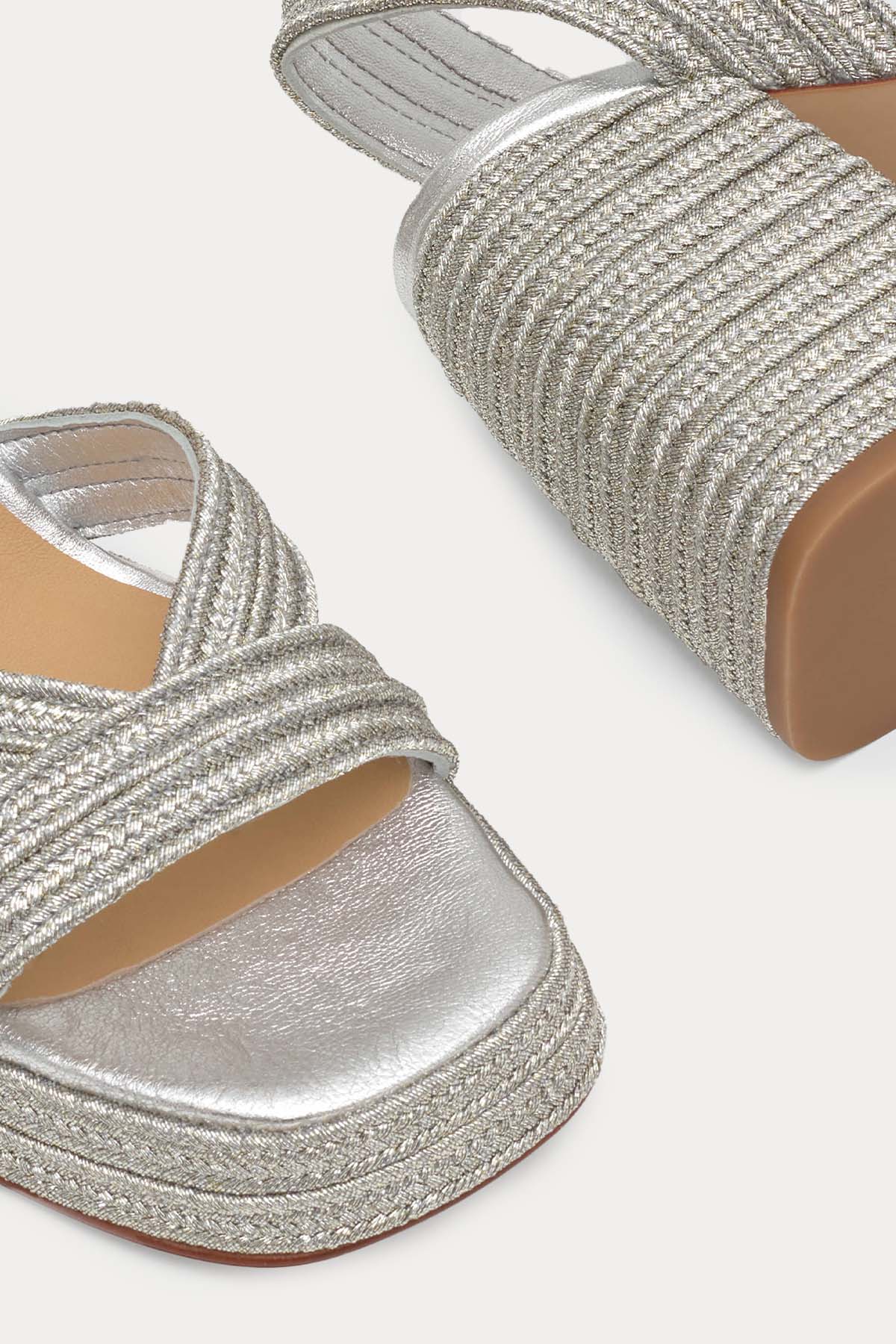 Castaner Valle Örgü Küt Burun Topuklu Sandalet