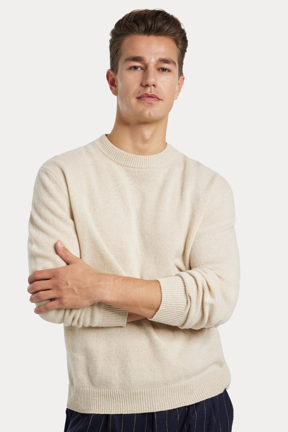 Manifattura Regular Fit Yuvarlak Yaka Kaşmir Örgü Yün Triko