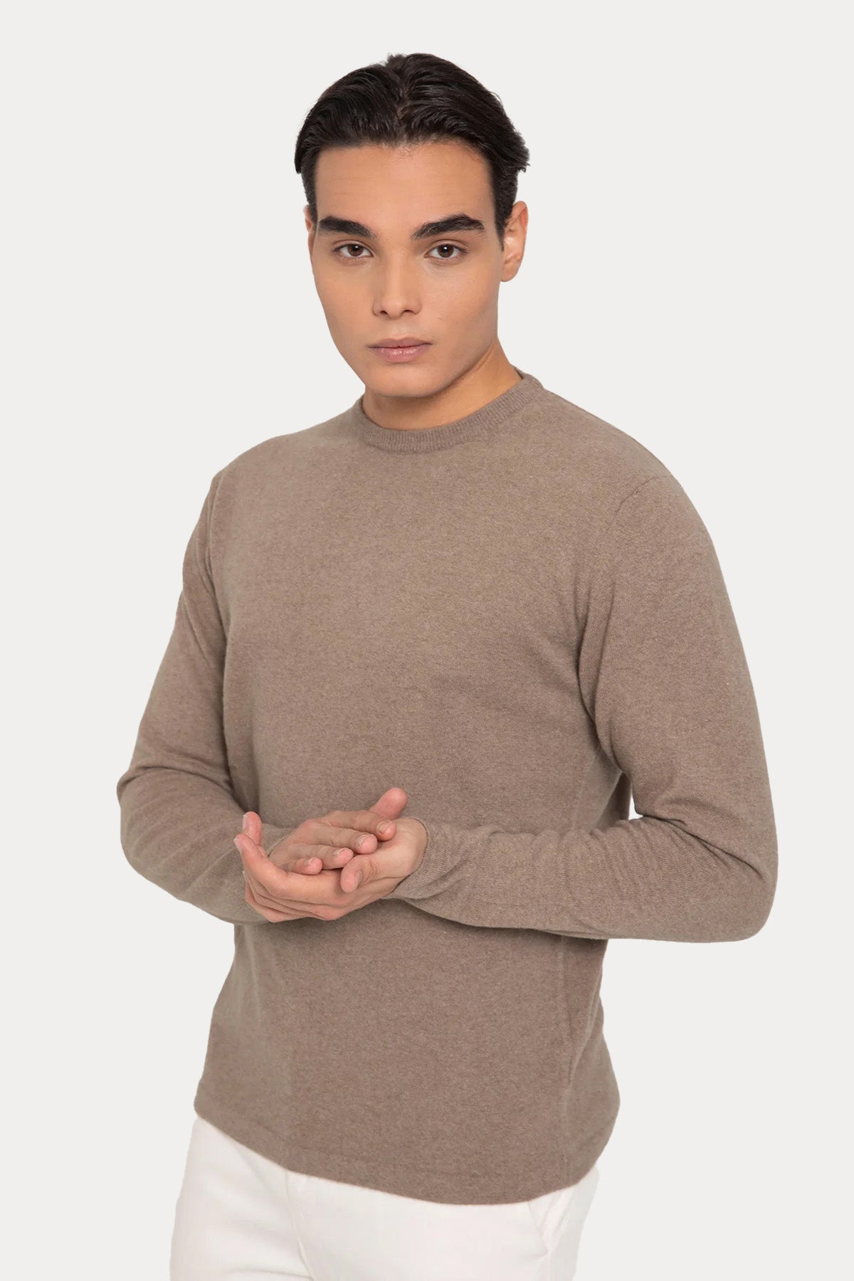 Manifattura Yuvarlak Yaka Regular Fit Kaşmir Örgü Yün Triko