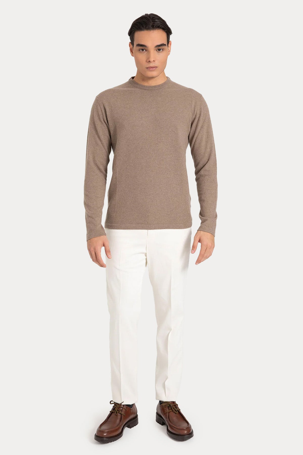 Manifattura Yuvarlak Yaka Regular Fit Kaşmir Örgü Yün Triko