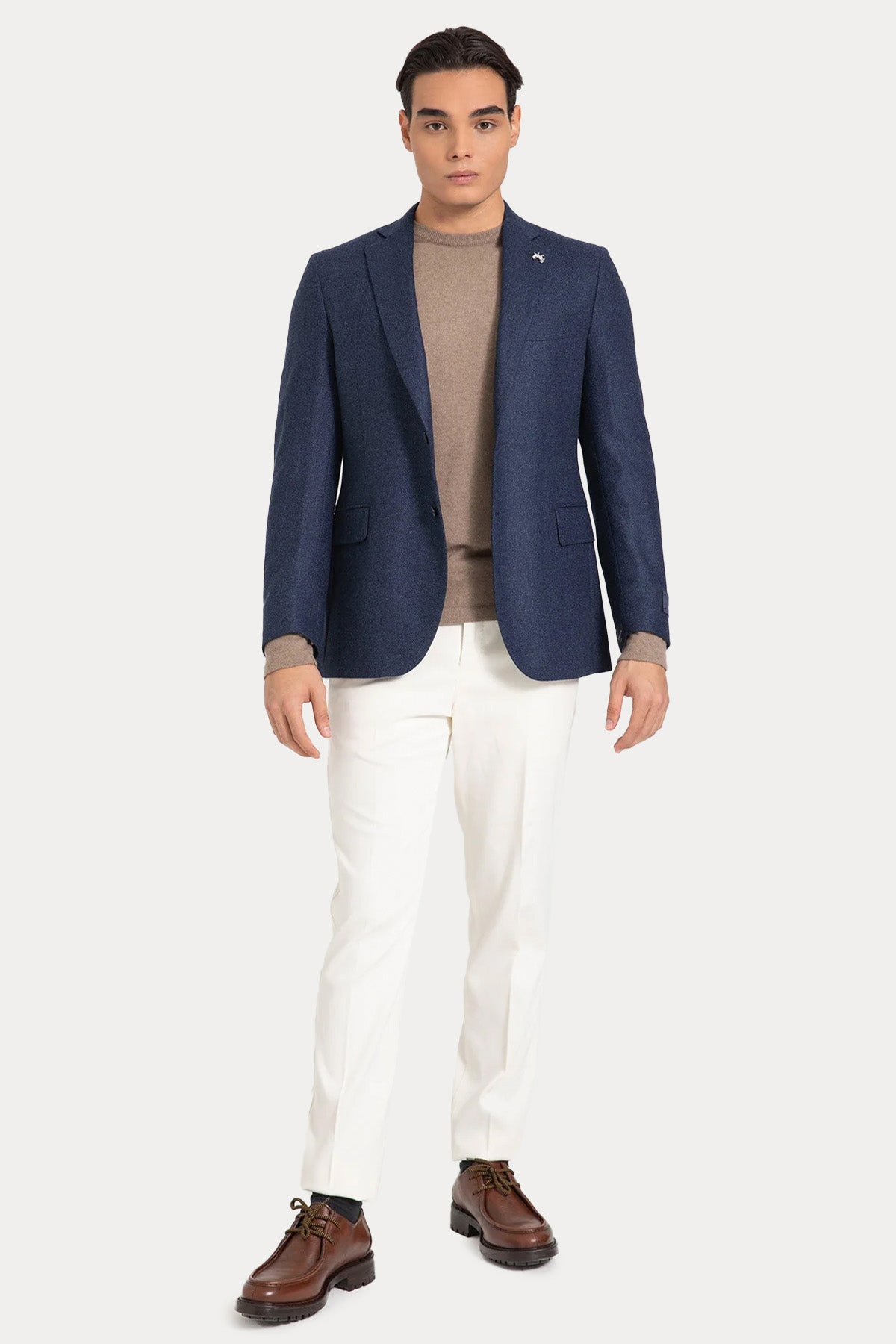 Manifattura Yuvarlak Yaka Regular Fit Kaşmir Örgü Yün Triko