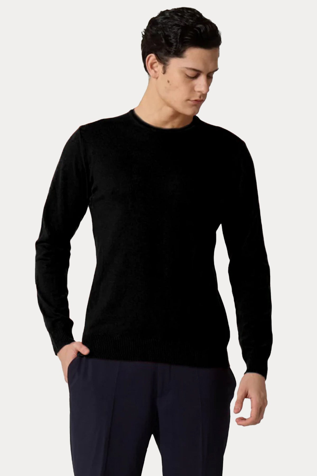 Manifattura Yuvarlak Yaka Regular Fit Kaşmir Örgü Yün Triko