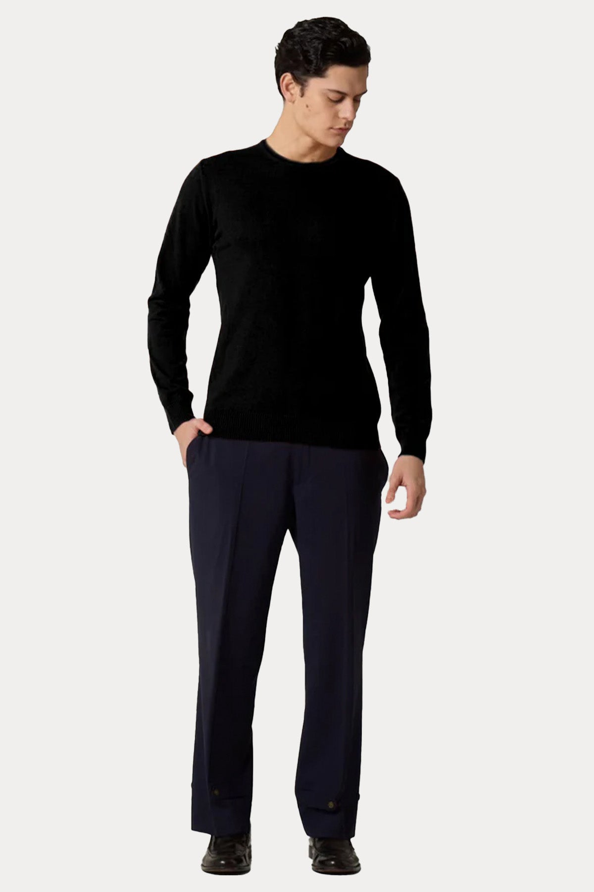 Manifattura Yuvarlak Yaka Regular Fit Kaşmir Örgü Yün Triko