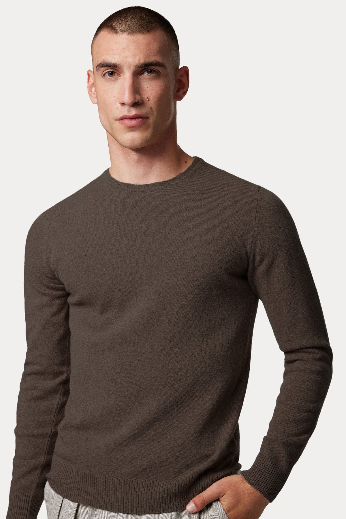 Manifattura Yuvarlak Yaka Regular Fit Kaşmir Örgü Yün Triko