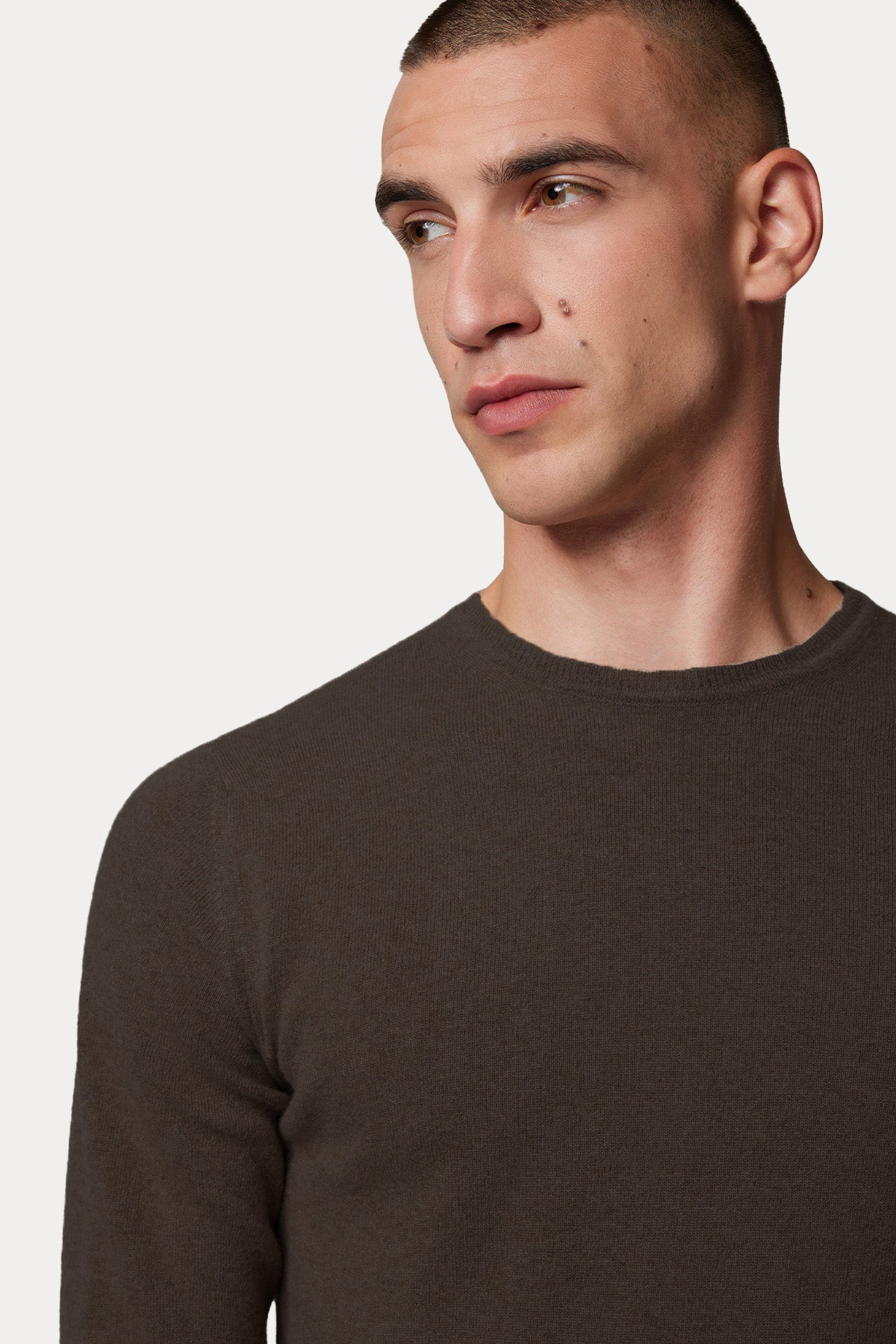 Manifattura Yuvarlak Yaka Regular Fit Kaşmir Örgü Yün Triko