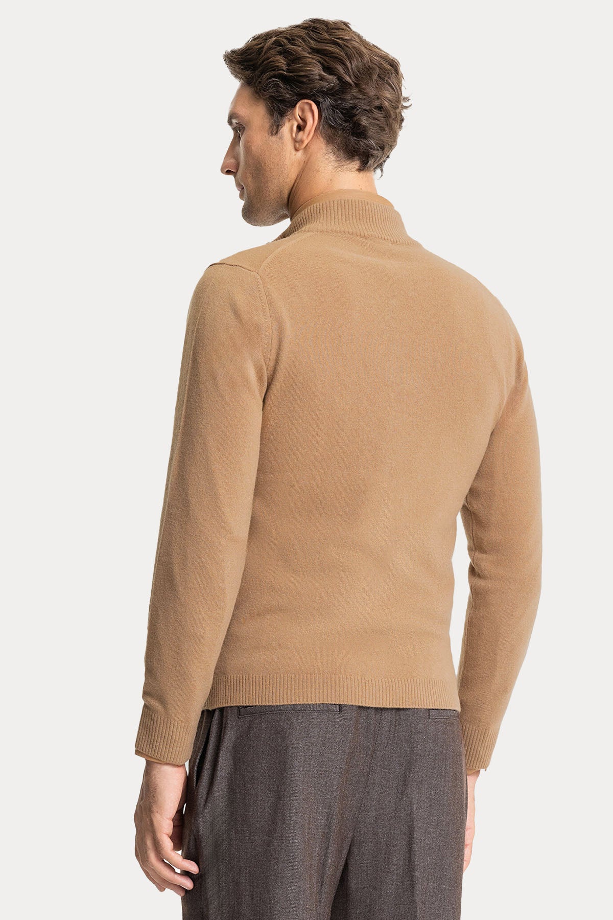 Manifattura Dik Yaka Kaşmir Örgü Yün Triko Ceket