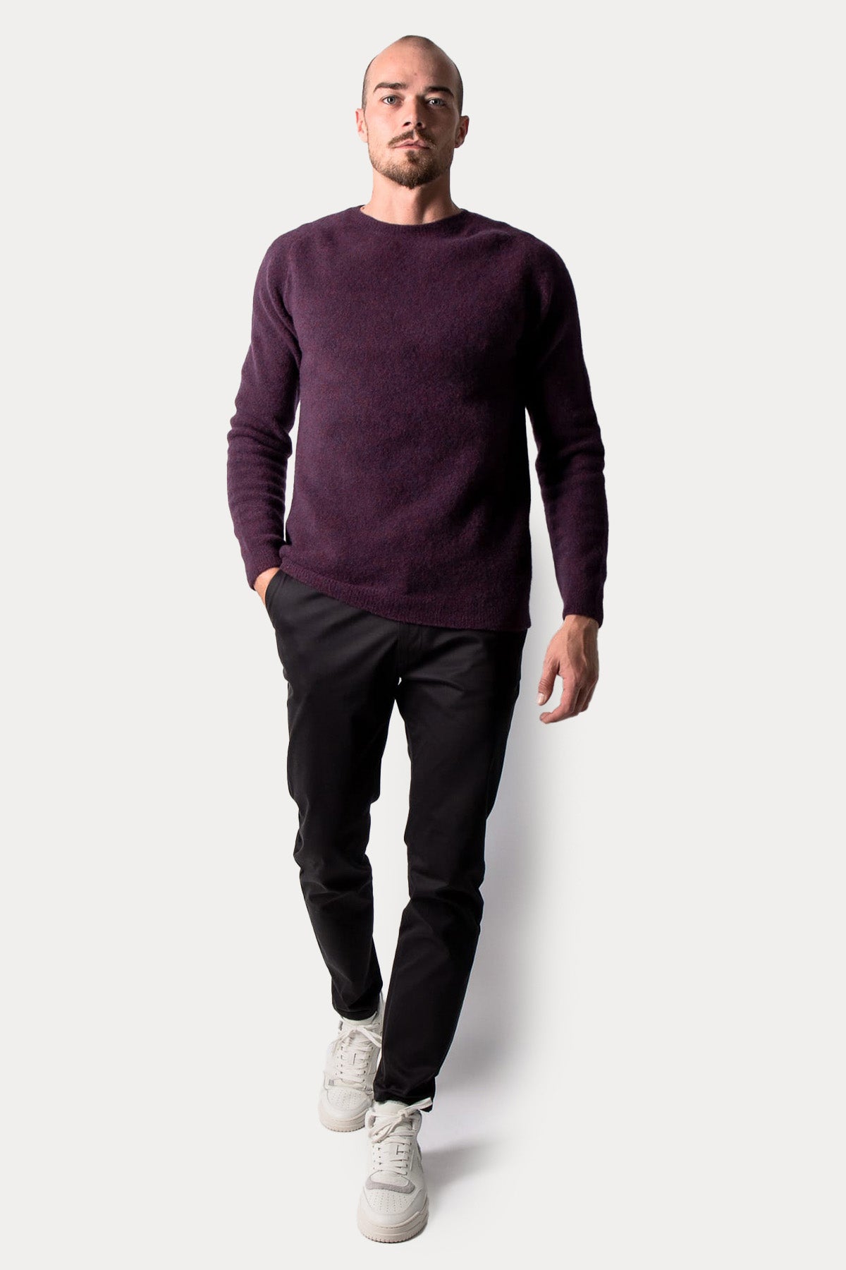 Manifattura Yuvarlak Yaka Örgü Yün Triko