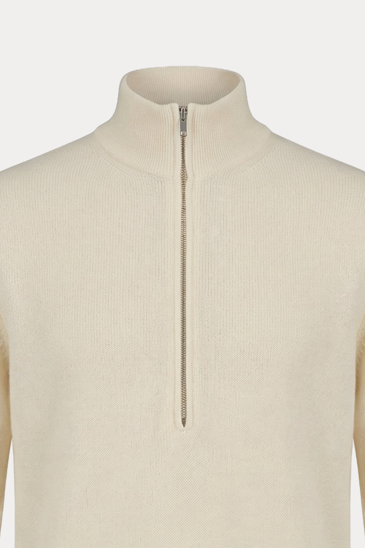 Manifattura Yarım Fermuarlı Dik Yaka Kaşmir Örgü Yün Triko