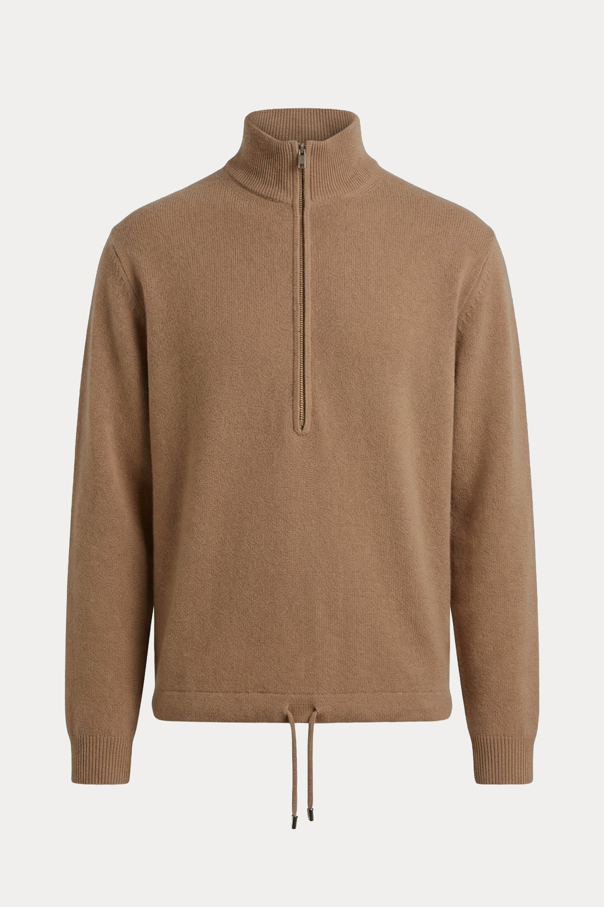 Manifattura Yarım Fermuarlı Dik Yaka Kaşmir Örgü Yün Triko