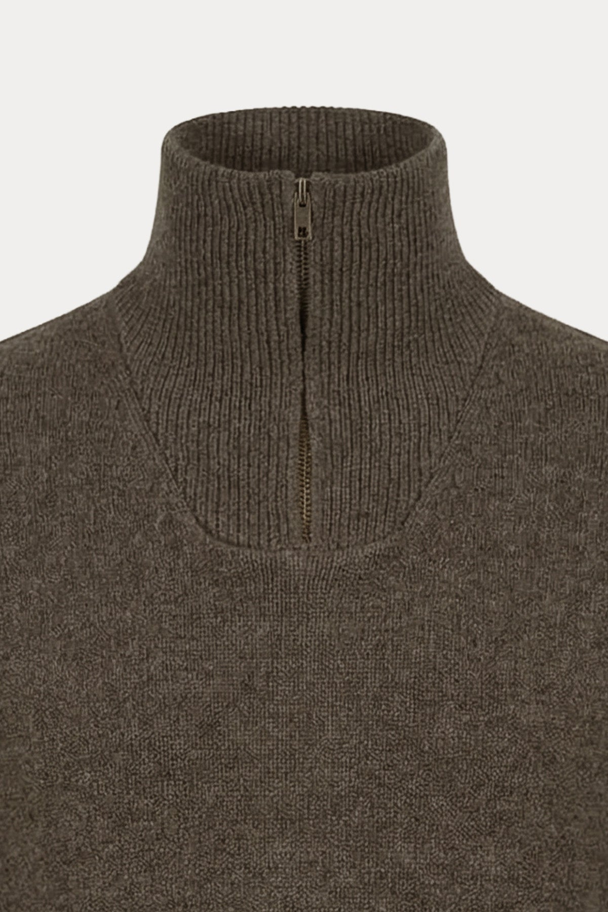 Manifattura Fermuarlı Dik Yaka Örgü Yün Triko