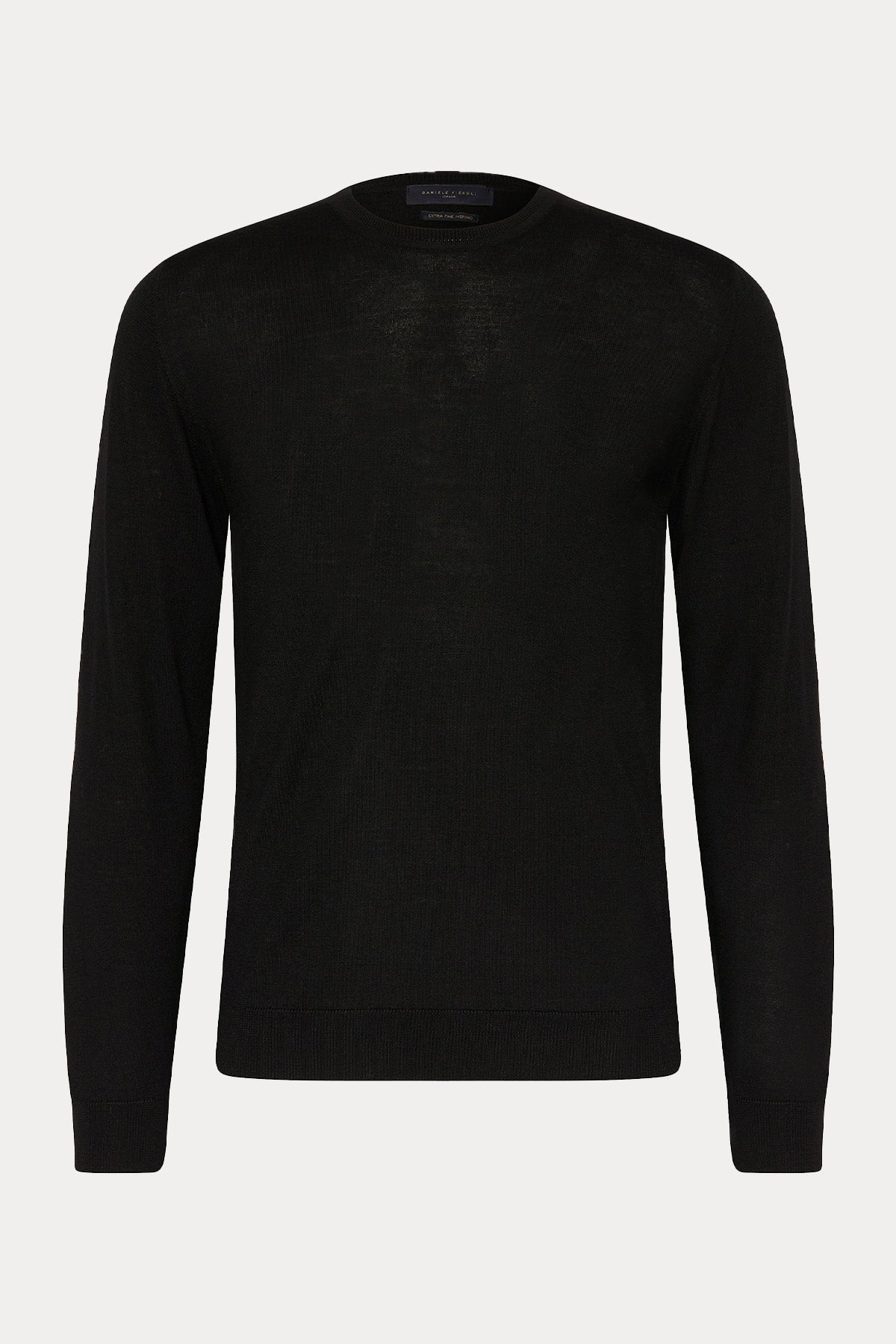 Manifattura Yuvarlak Yaka İnce Örgü Yün Triko