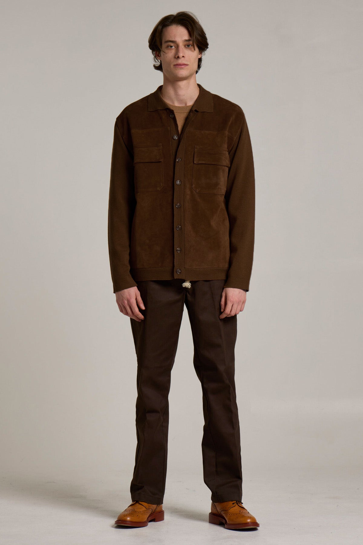 Manifattura Süet Örgü Yün Ceket