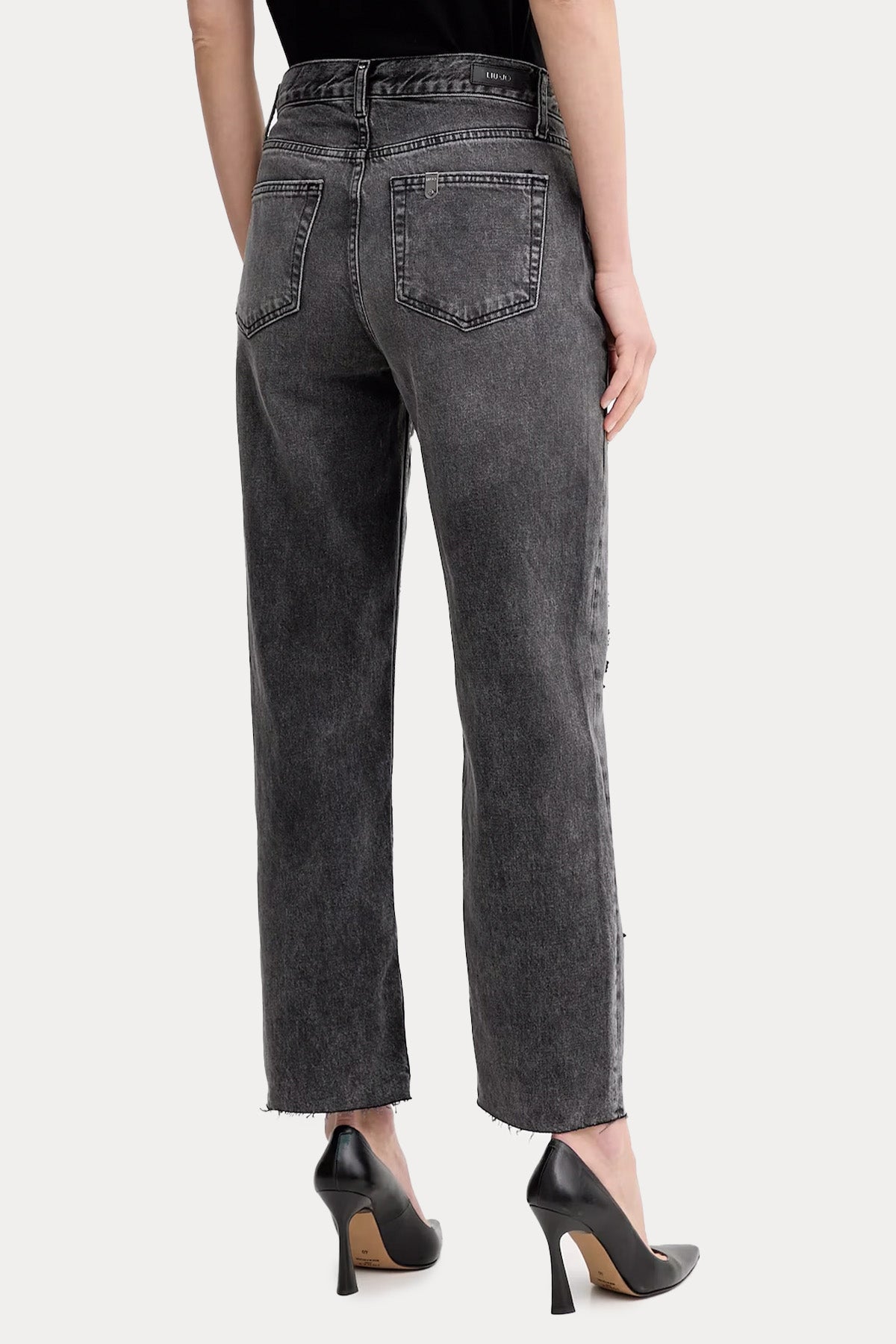 Liu Jo Mom Fit Yüksek Bel Parlak Taş Aksesuarlı Jeans