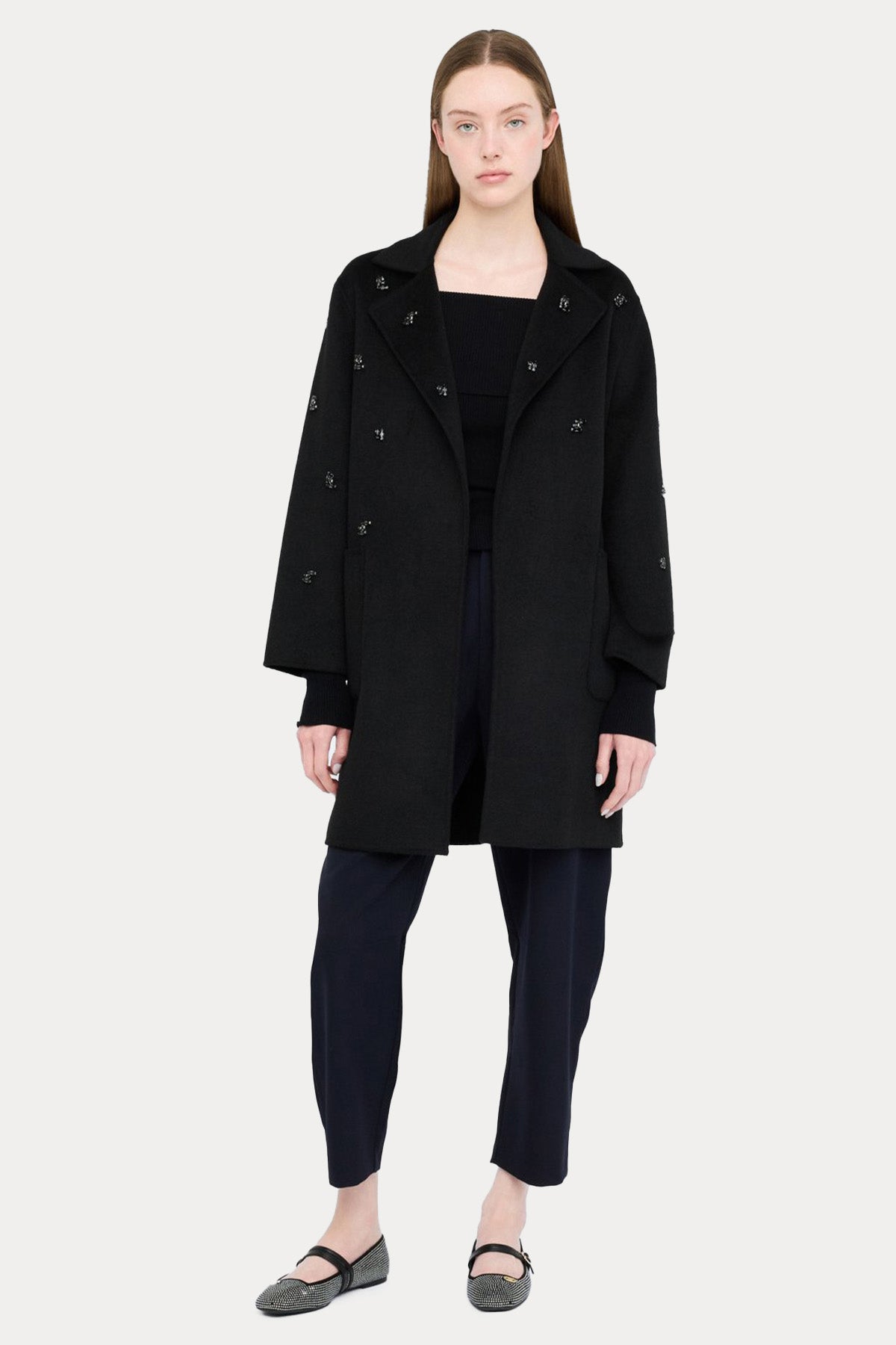 Liu Jo Metal Logolu Kemerli Yün Kaban