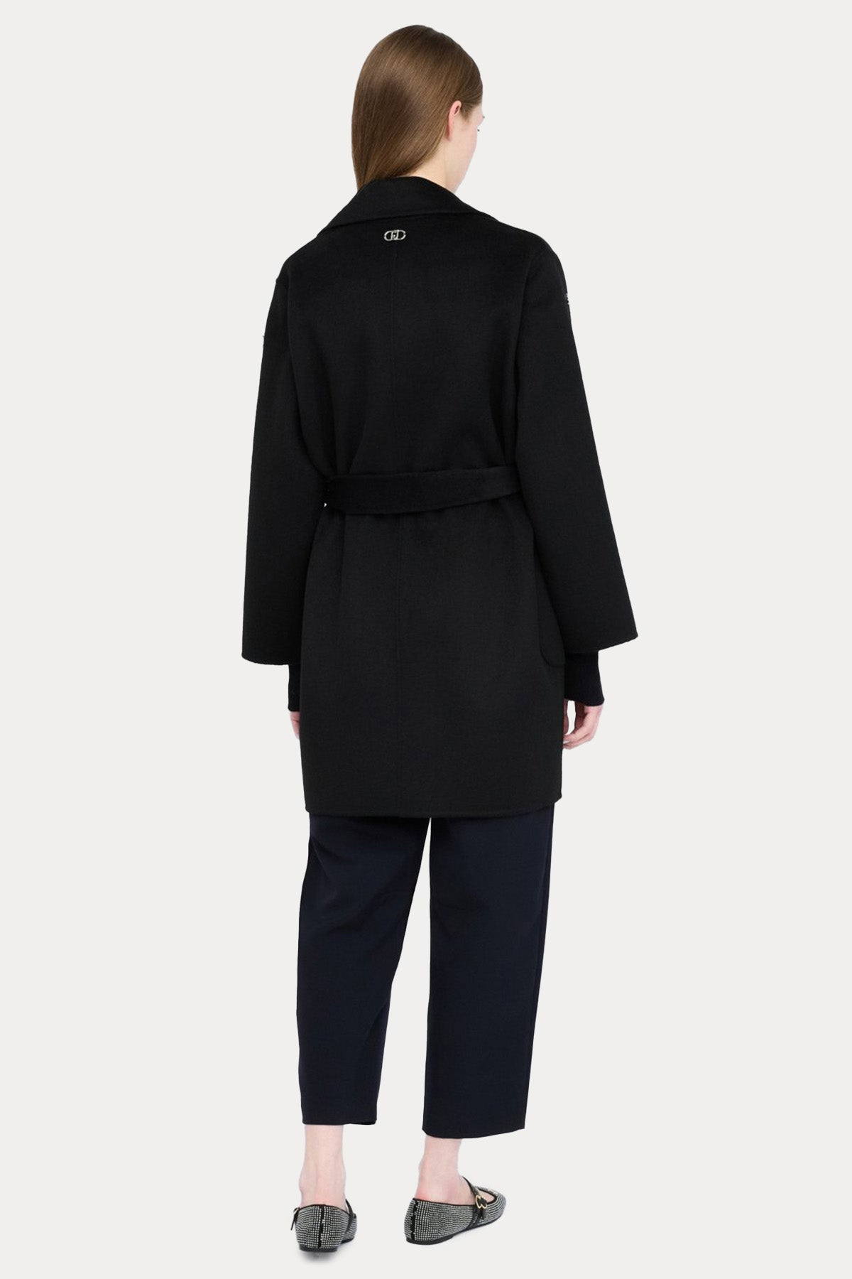 Liu Jo Metal Logolu Kemerli Yün Kaban