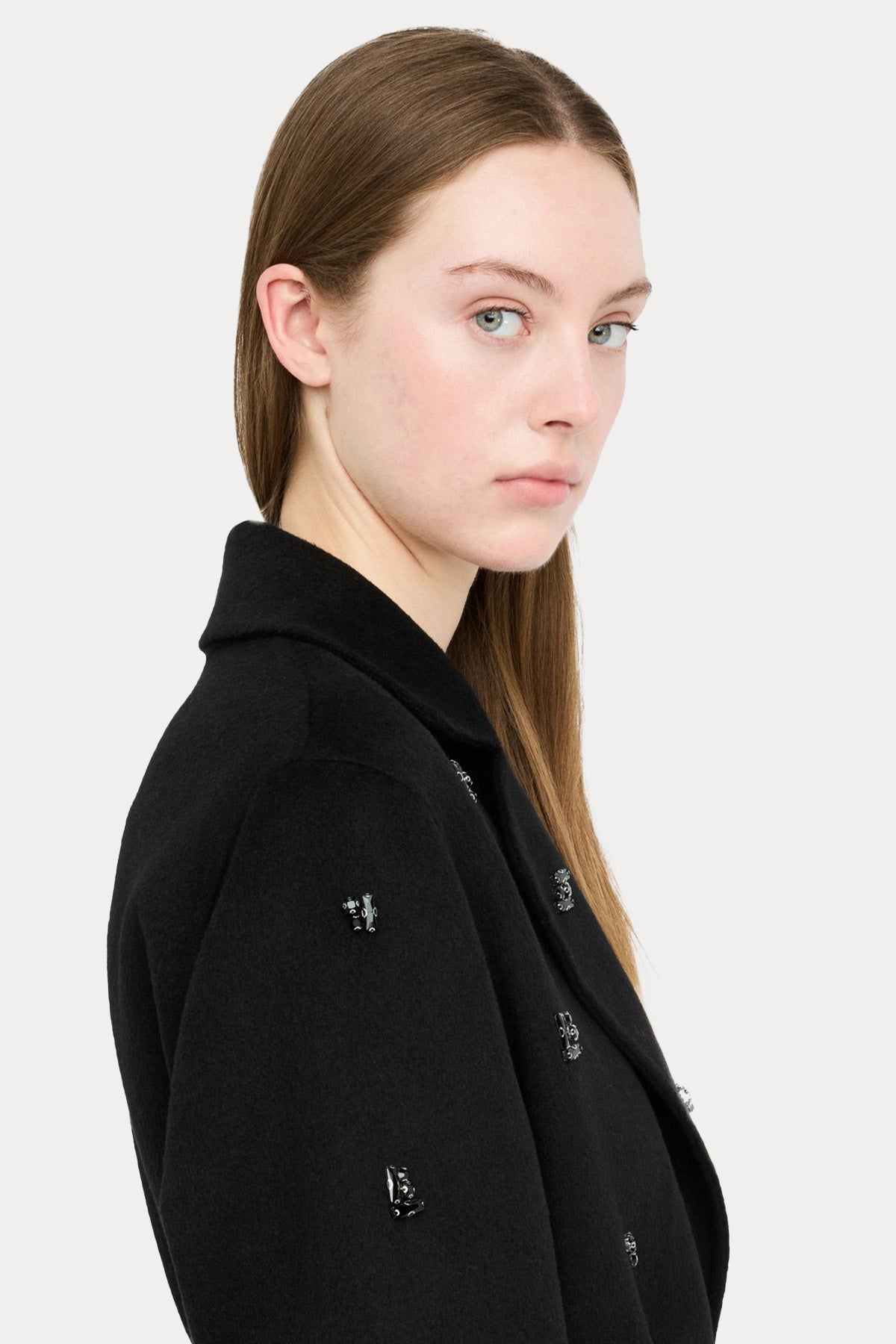 Liu Jo Metal Logolu Kemerli Yün Kaban