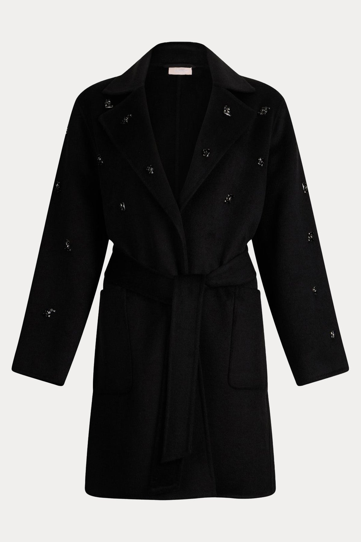 Liu Jo Metal Logolu Kemerli Yün Kaban