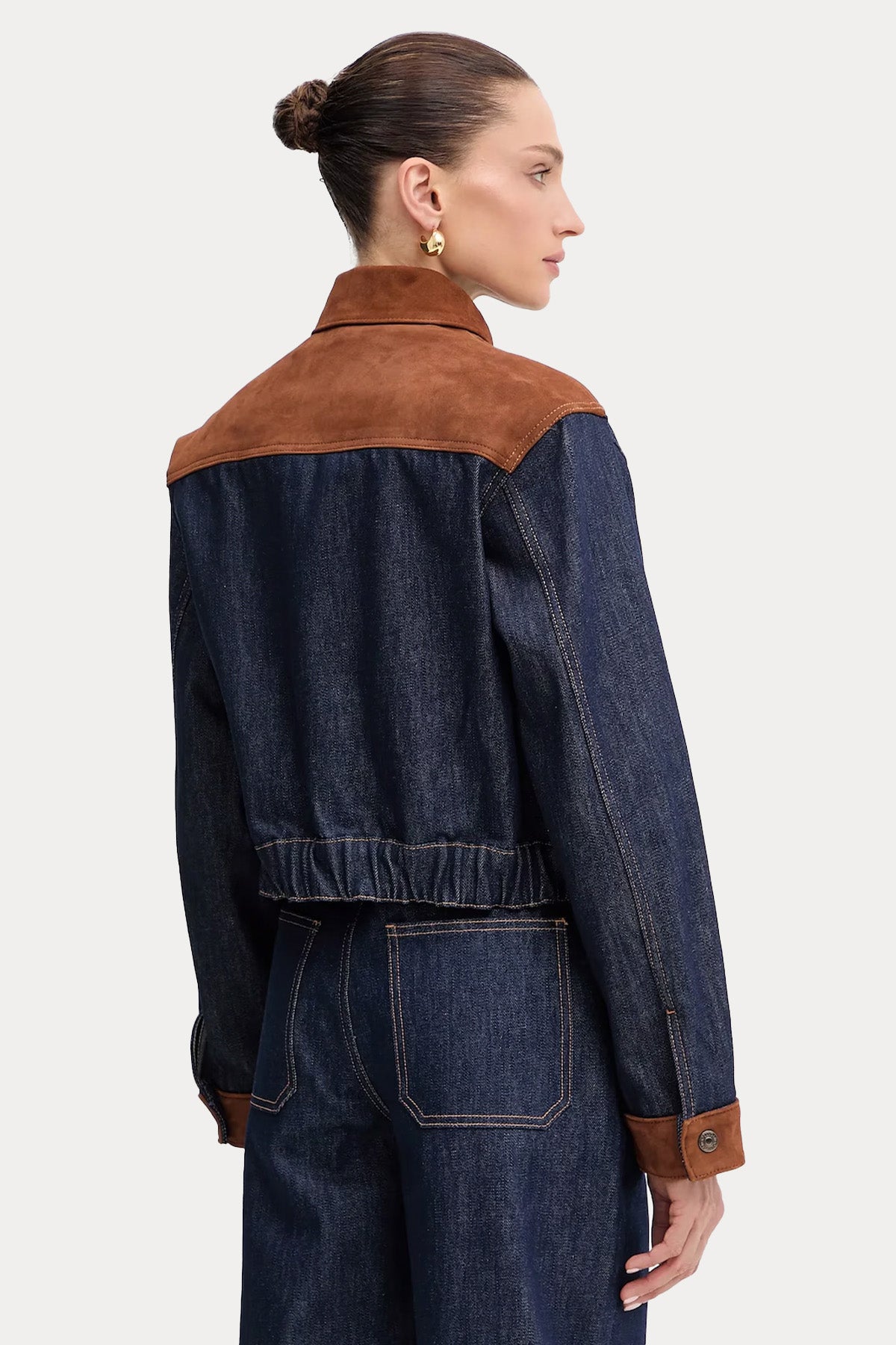 Liu Jo Süet Detaylı Denim Ceket-Ceket-Libas