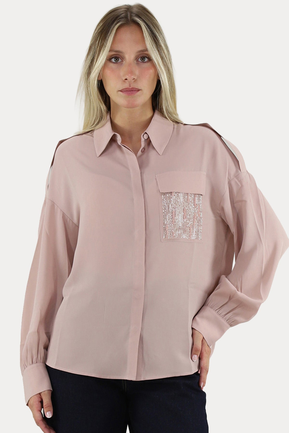 Liu Jo Relaxed Fit Fransız Yaka Gömlek