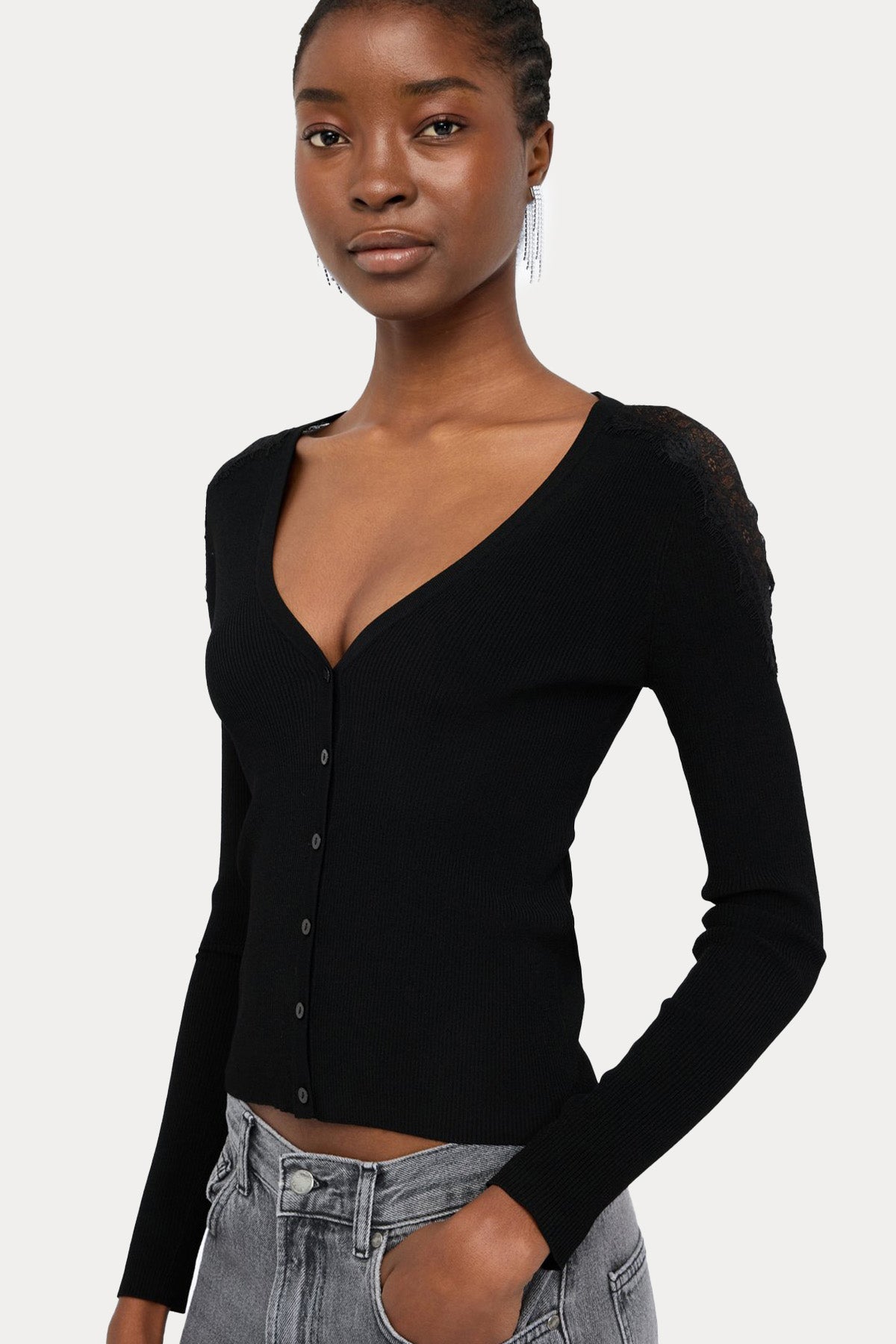 Liu Jo Slim Fit İnce Örgü Triko Ceket-Ceket-Libas