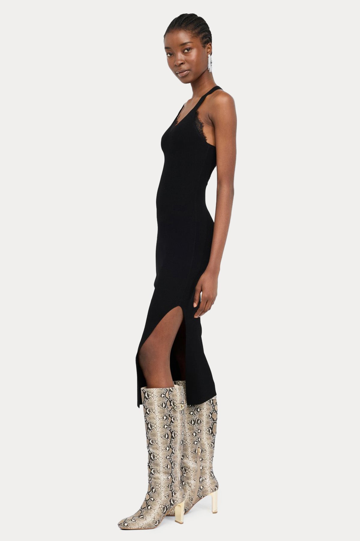 Liu Jo Slim Fit Dantel Detaylı Midi Elbise