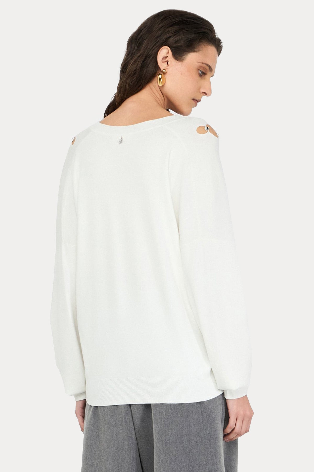 Liu Jo Relaxed Fit İnce Örgü V Yaka Triko