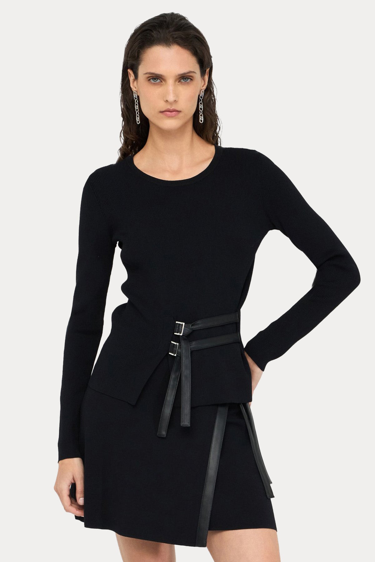 Liu Jo Slim Fit Kemerli İnce Örgü Triko-Triko-Libas