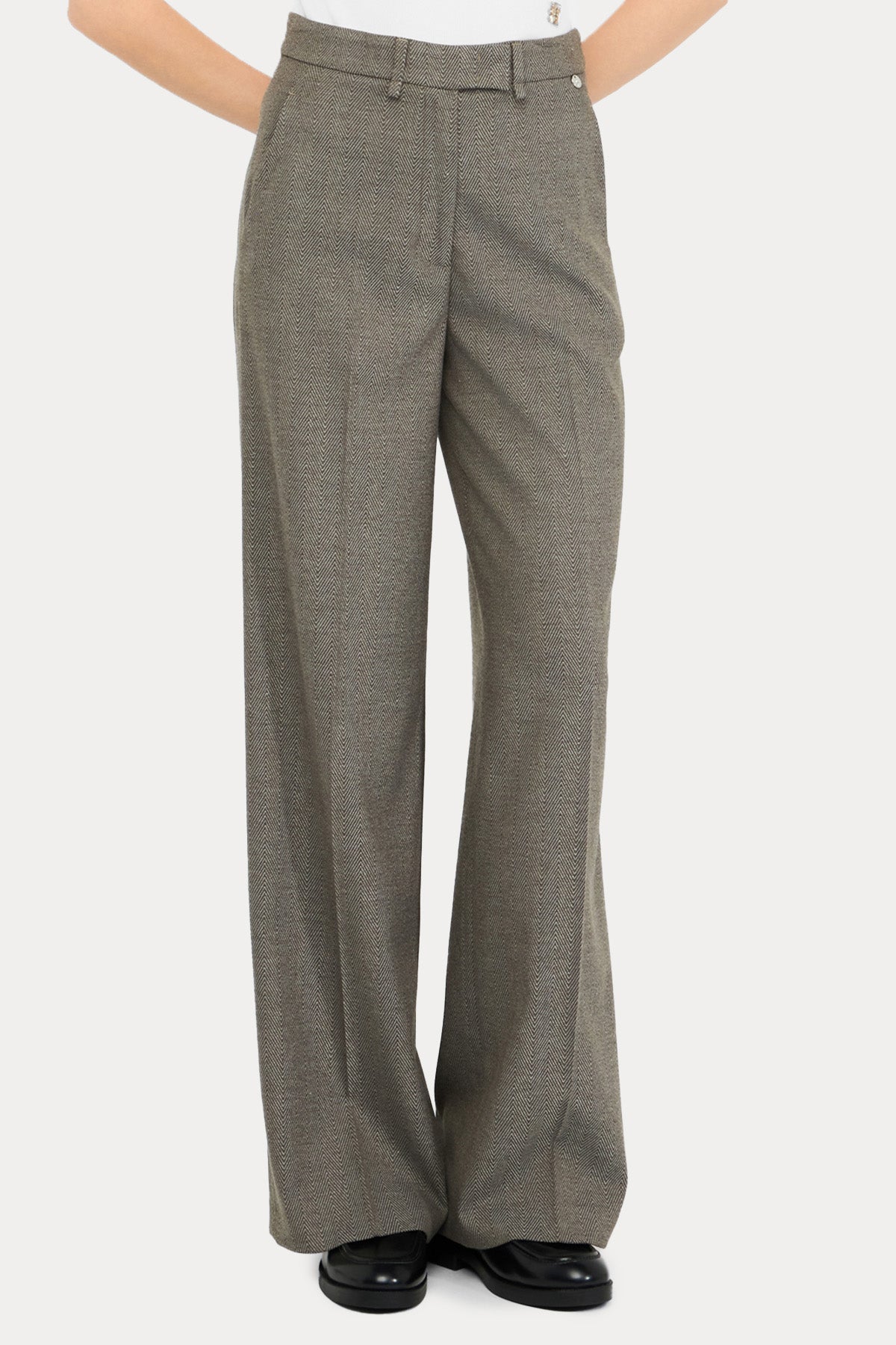 Liu Jo Straight Fit Yandan Cepli Yüksek Bel Pantolon