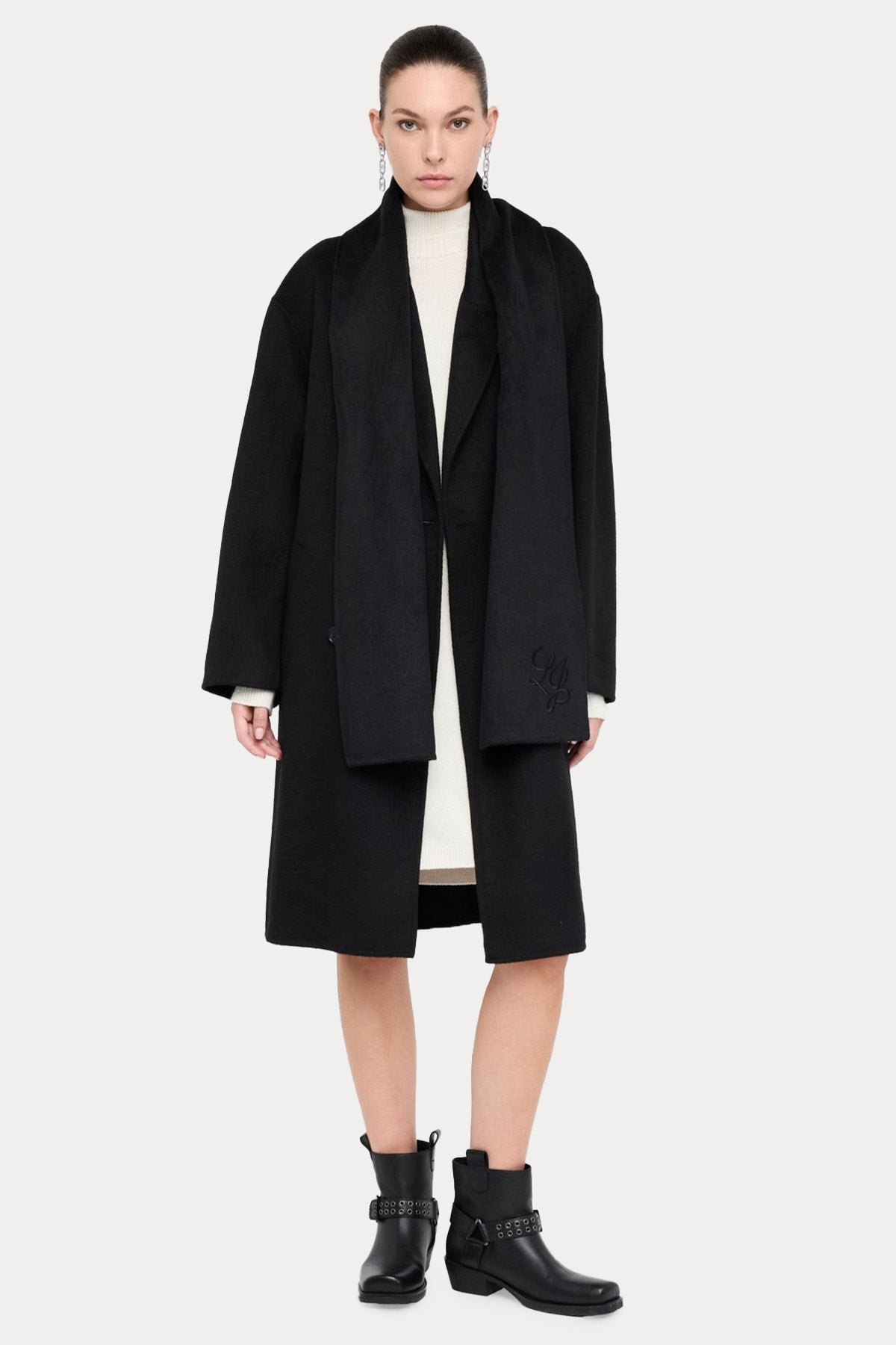 Liu Jo Kruvaze Atkılı Yün Palto