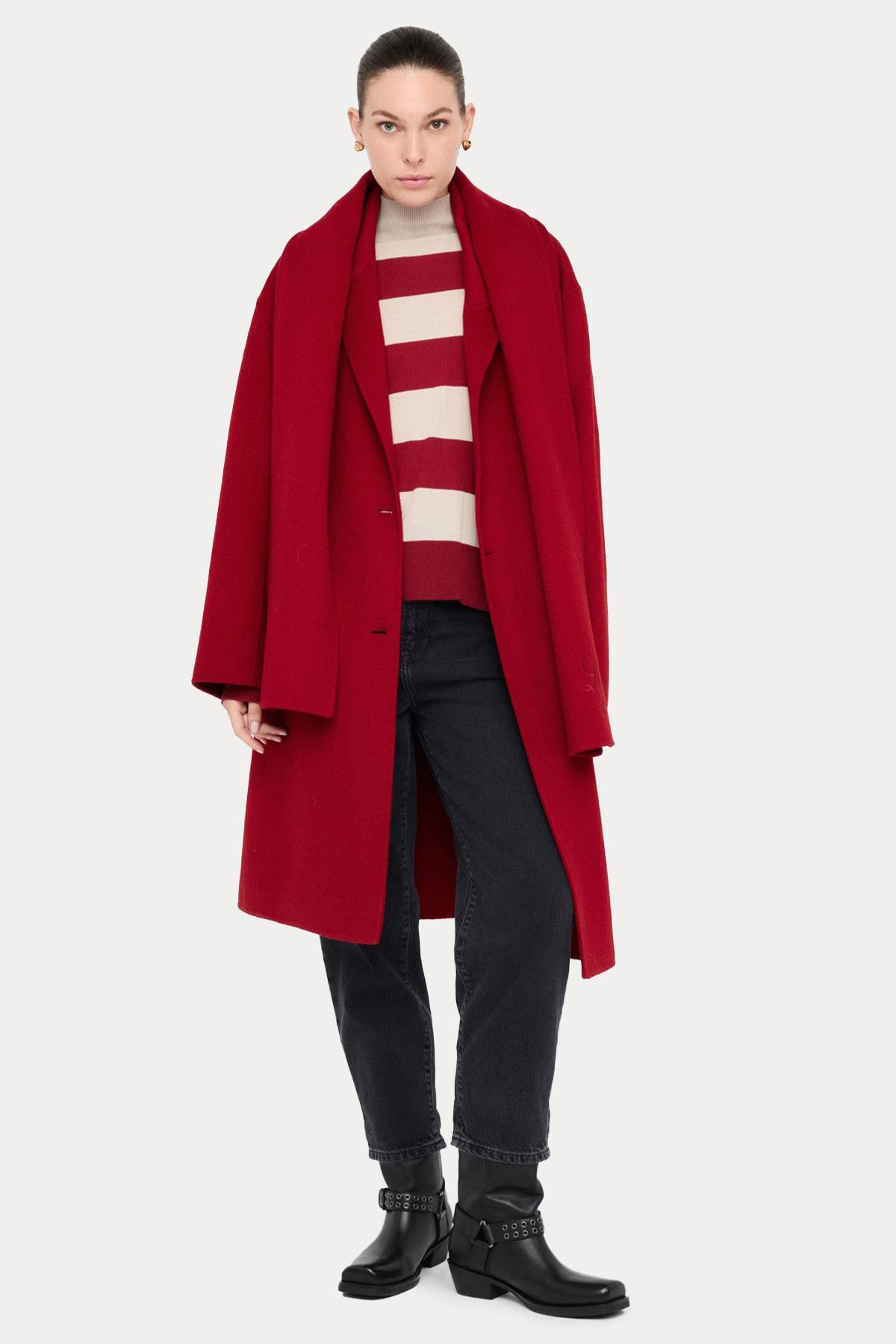 Liu Jo Kruvaze Atkılı Yün Palto