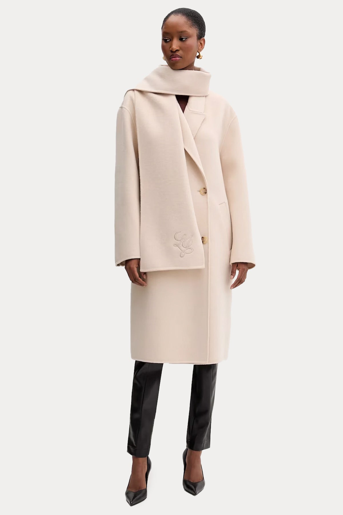 Liu Jo Kruvaze Atkılı Yün Palto