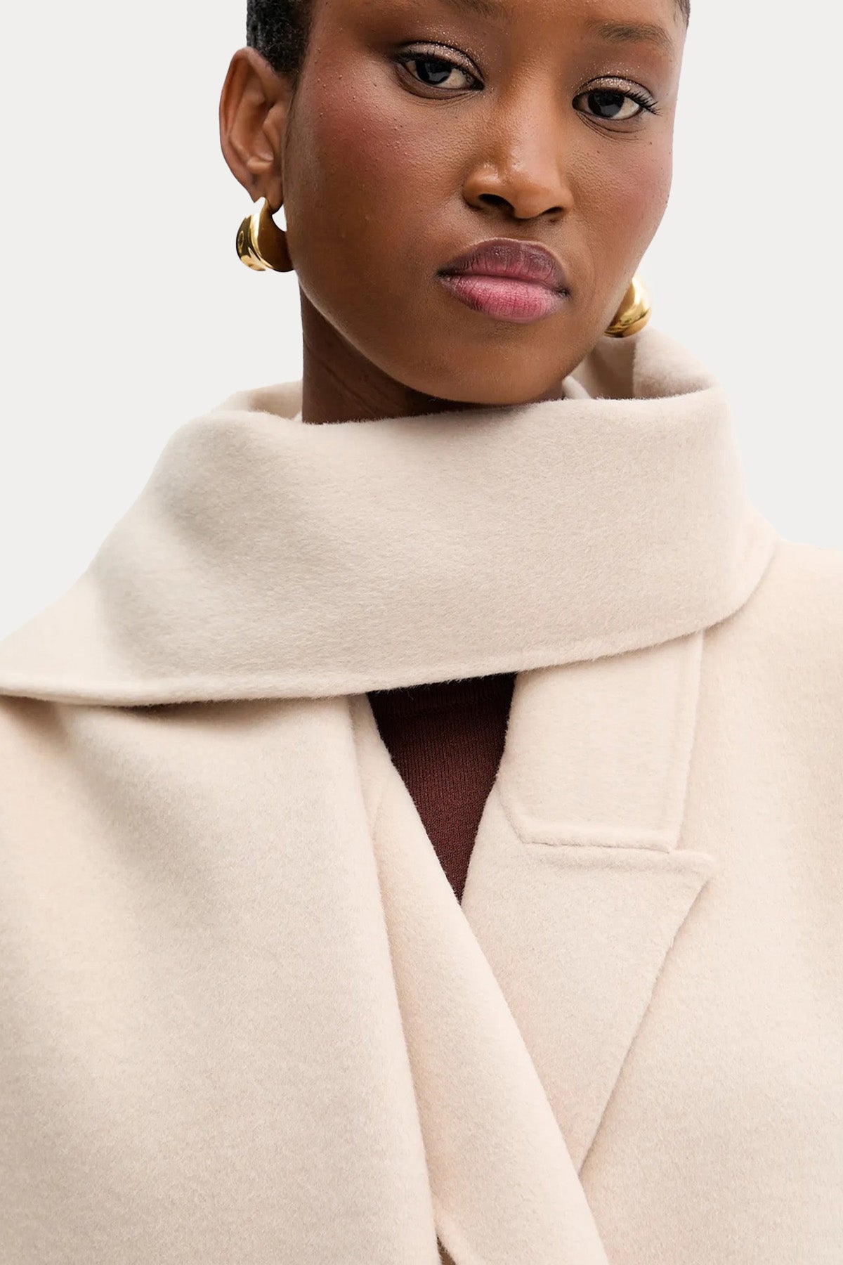 Liu Jo Kruvaze Atkılı Yün Palto