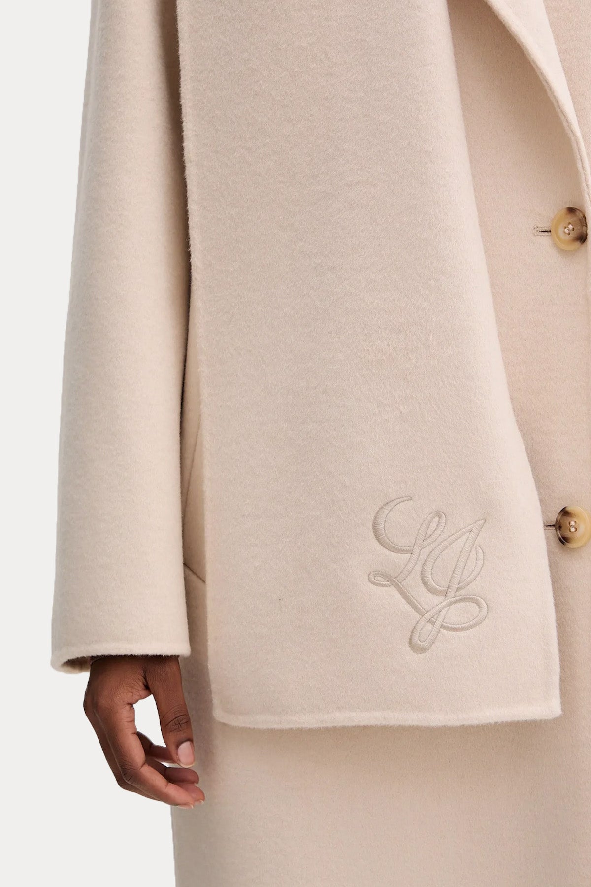 Liu Jo Kruvaze Atkılı Yün Palto