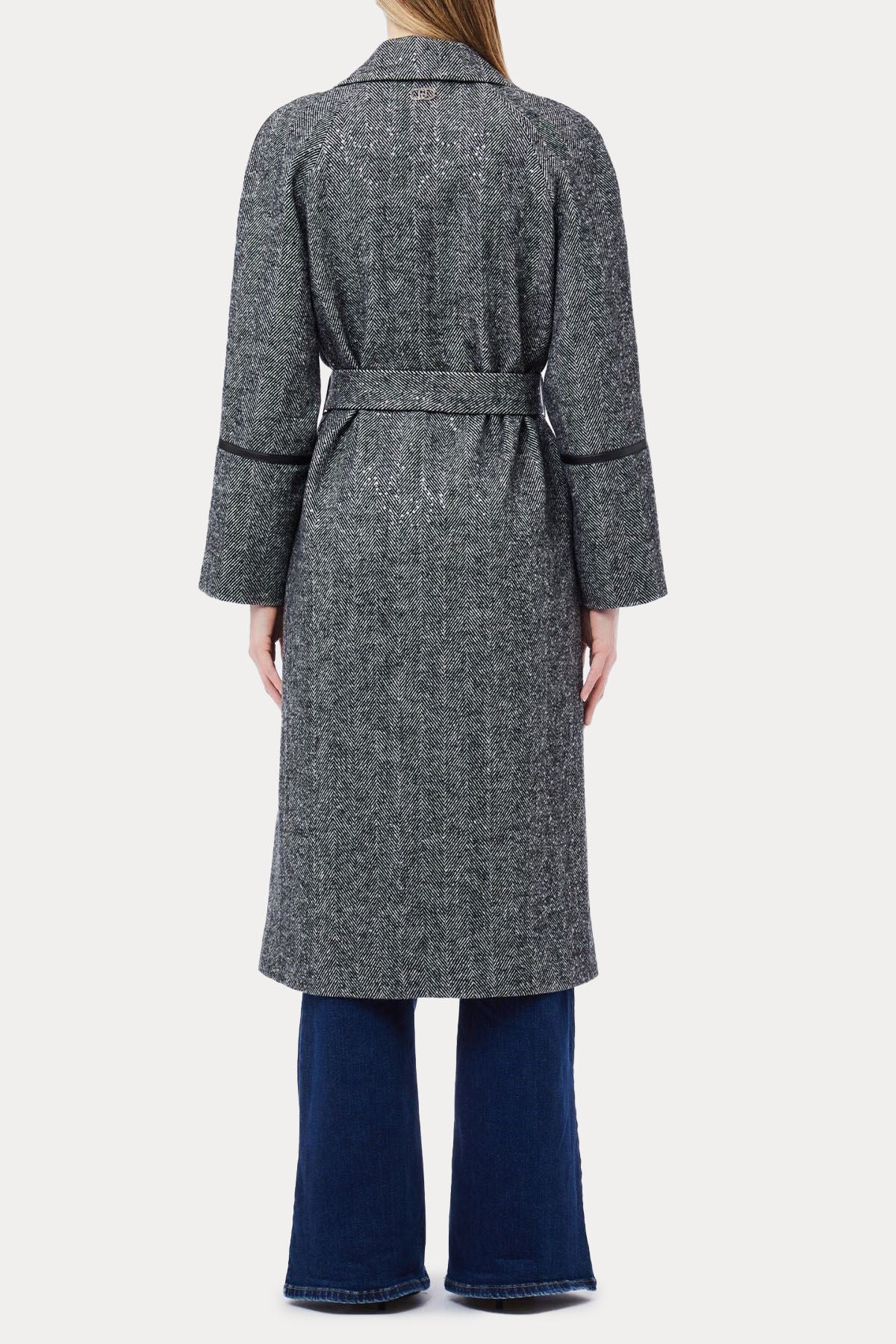 Liu Jo Deri Detaylı Kemerli Maxi Kaban