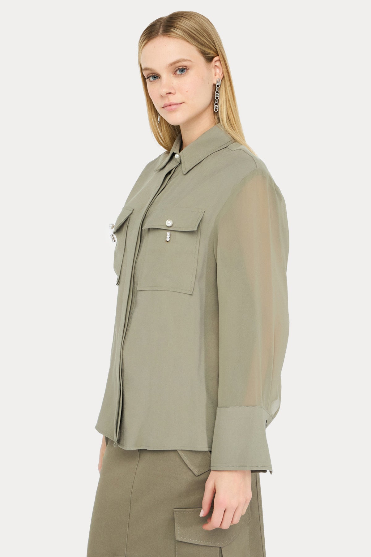 Liu Jo Fransız Yaka Cep Detaylı Gömlek