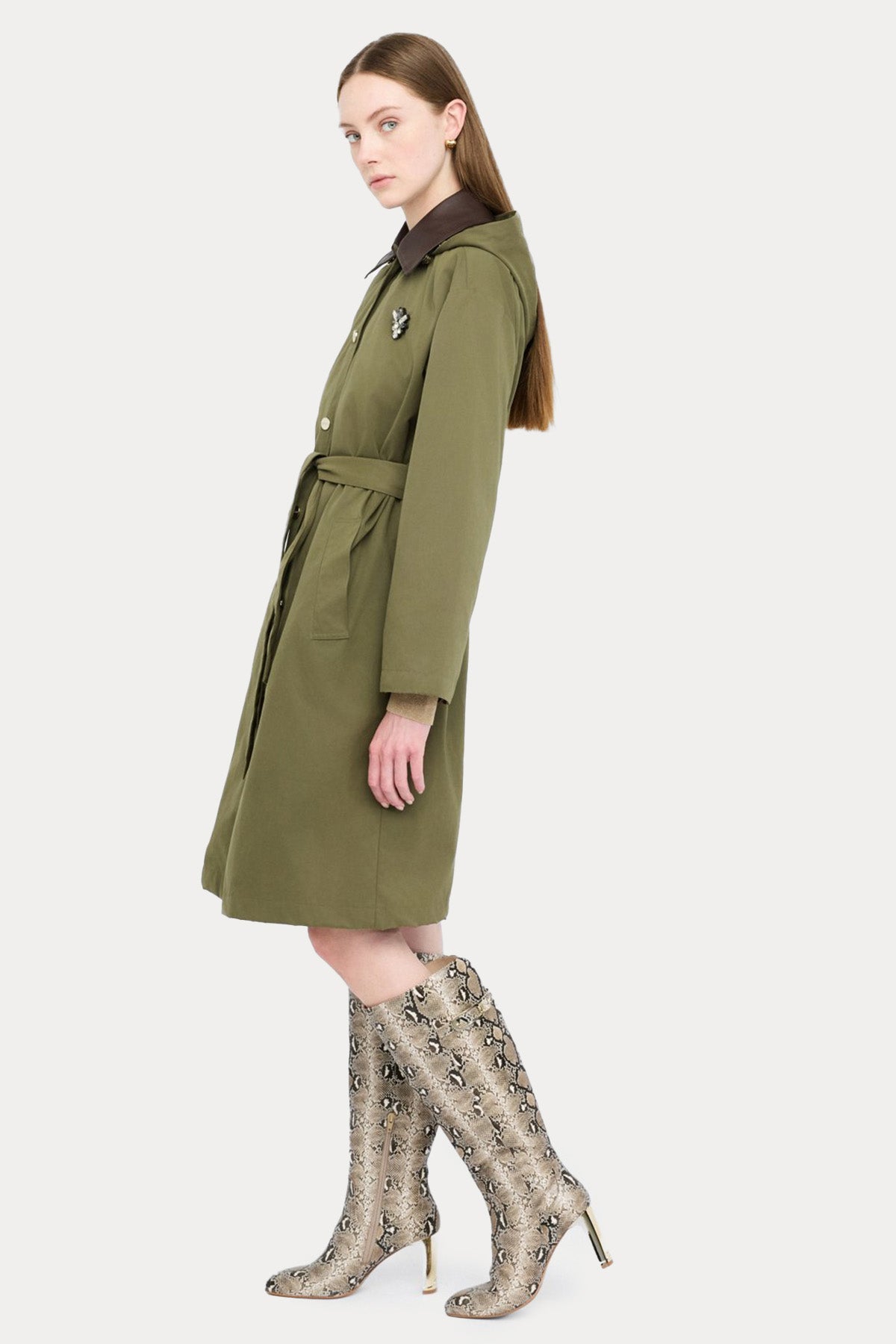 Liu Jo Kapüşonlu Kemerli Trençkot