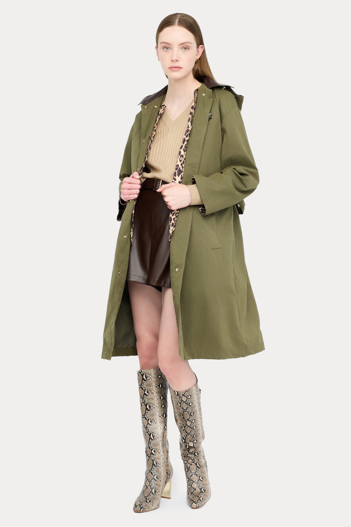 Liu Jo Kapüşonlu Kemerli Trençkot