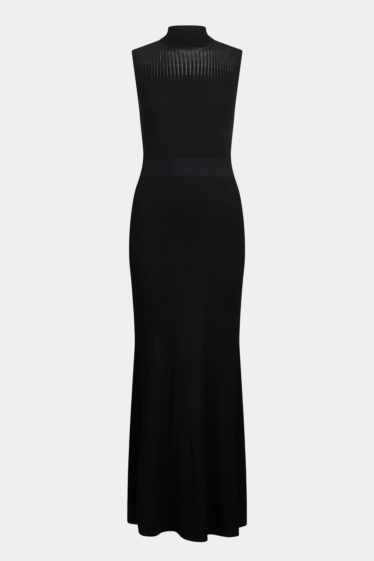 Liu Jo Belden Oturtmalı Fitilli İnce Örgü Perkins Yaka Maxi Elbise