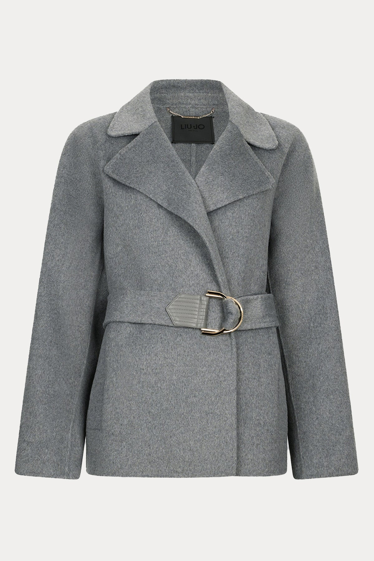 Liu Jo Kruvaze Kemerli Kısa Yün Kaban