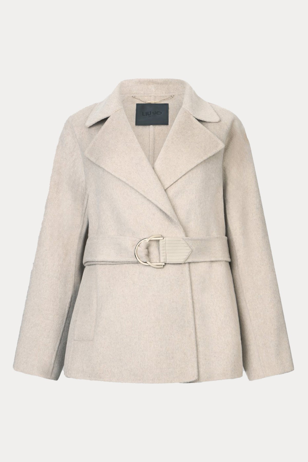 Liu Jo Kruvaze Kemerli Kısa Yün Kaban