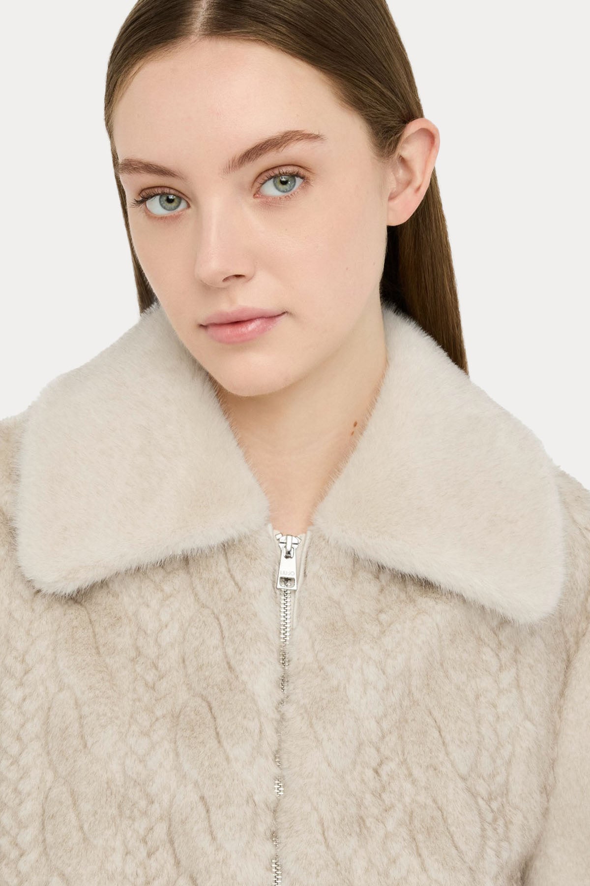 Liu Jo Comfort Fit Örgü Peluş Bomber Ceket