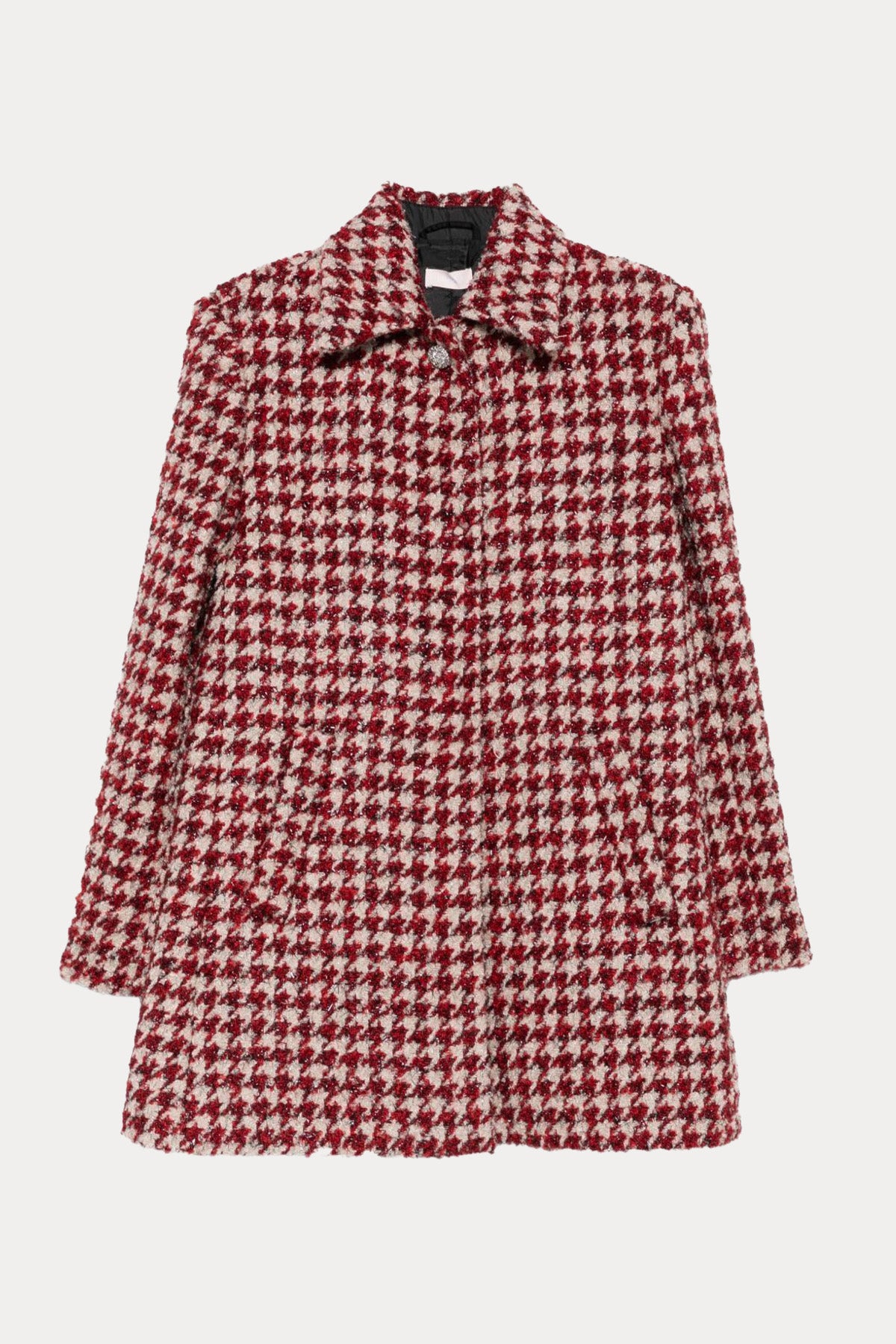 Liu Jo Regular Fit Kazayağı Desenli Kısa Kaban