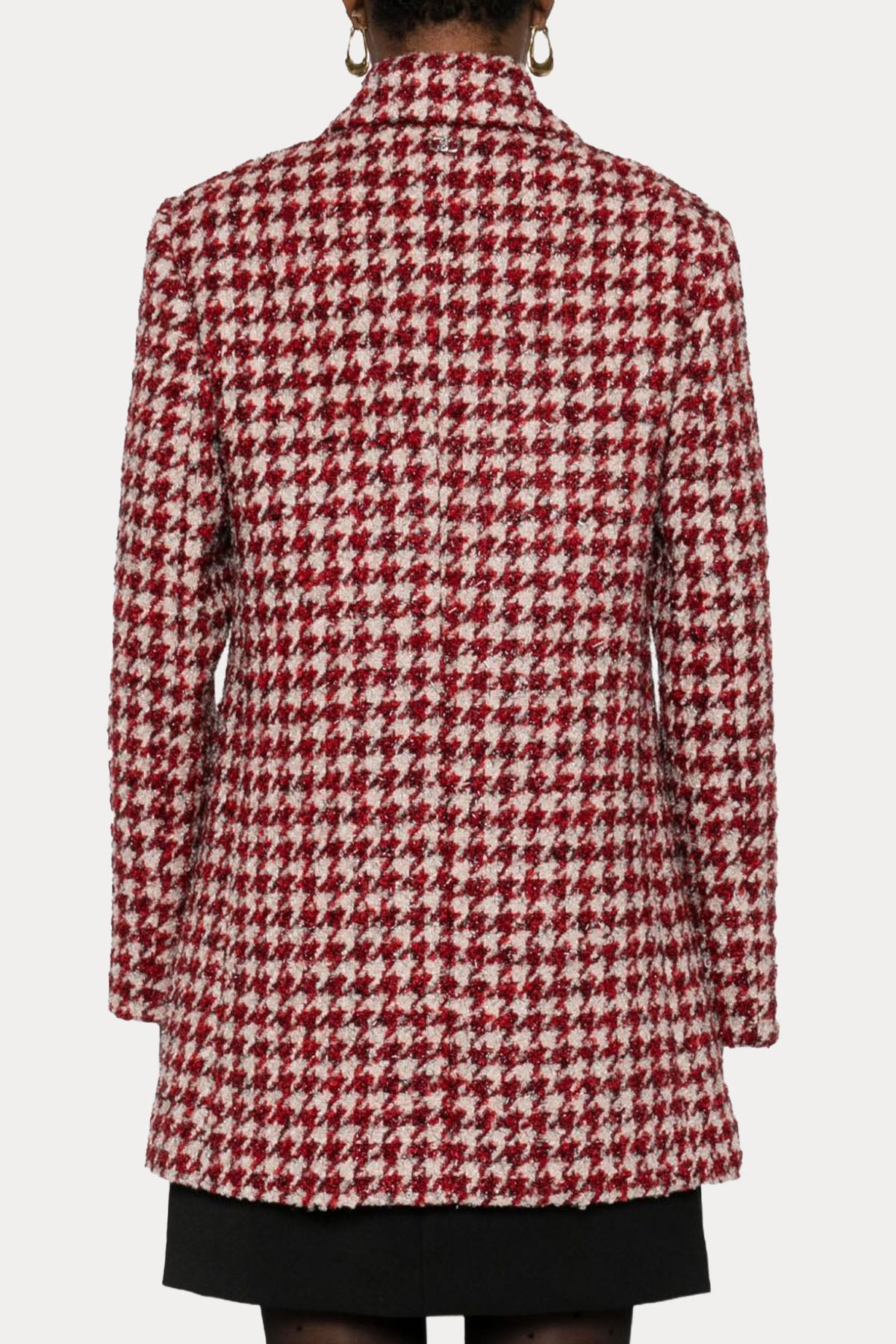 Liu Jo Regular Fit Kazayağı Desenli Kısa Kaban