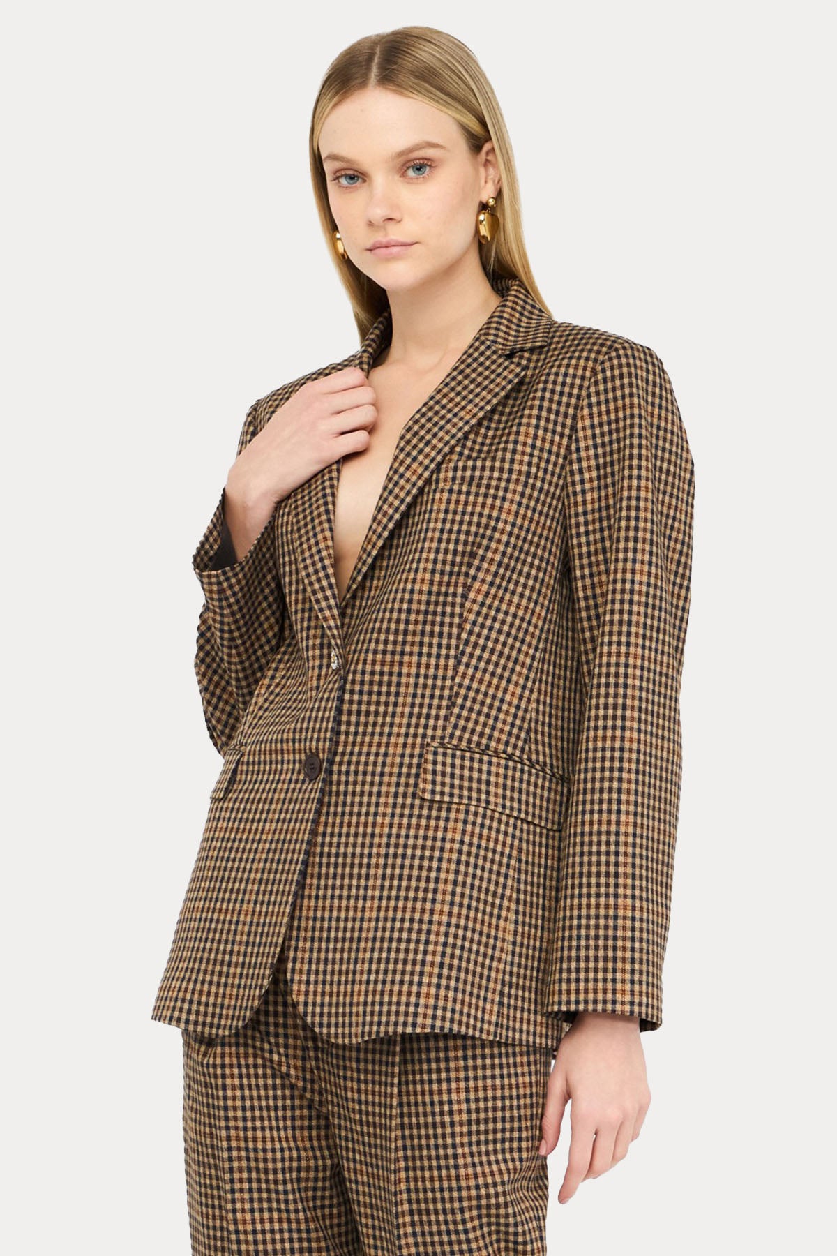 Liu Jo Regular Fit Ekose Desenli Blazer Ceket