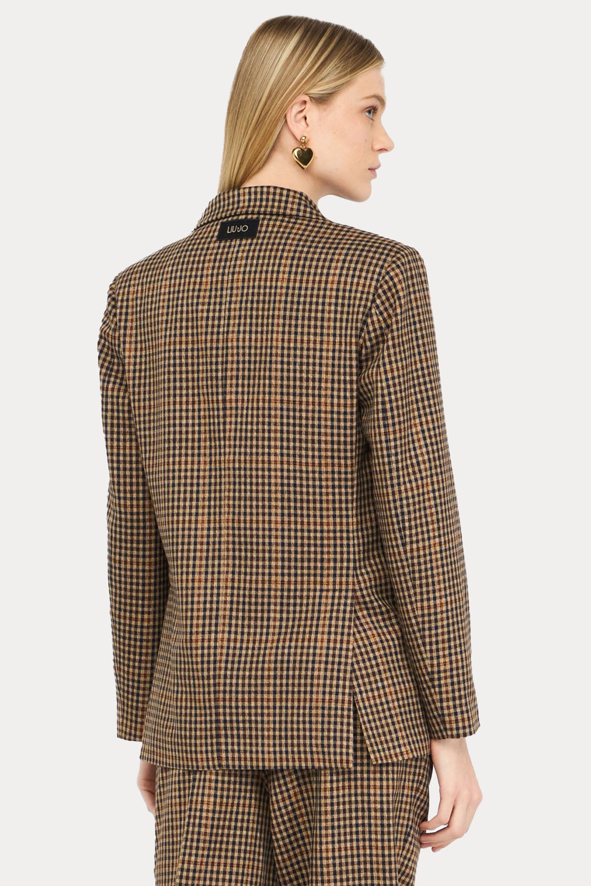 Liu Jo Regular Fit Ekose Desenli Blazer Ceket-Ceket-Libas