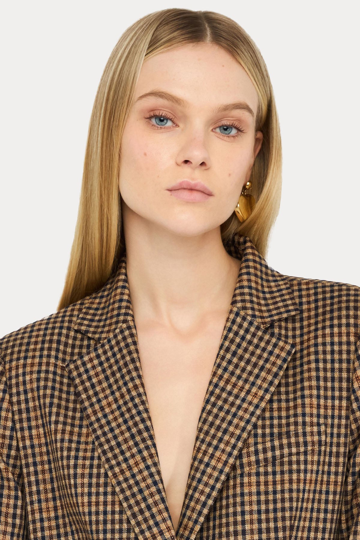 Liu Jo Regular Fit Ekose Desenli Blazer Ceket-Ceket-Libas