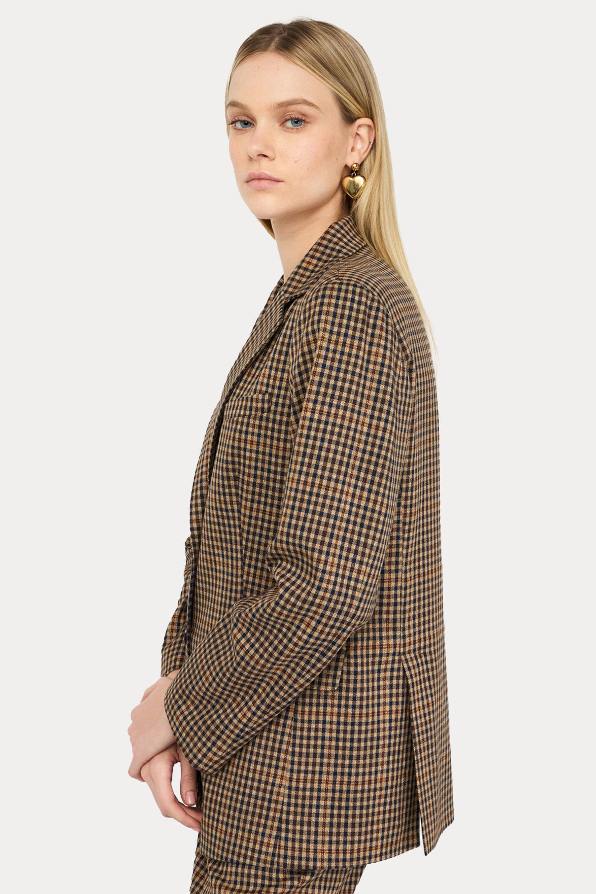 Liu Jo Regular Fit Ekose Desenli Blazer Ceket-Ceket-Libas