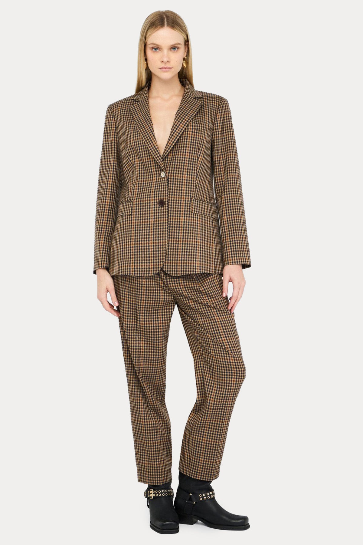 Liu Jo Regular Fit Ekose Desenli Blazer Ceket-Ceket-Libas